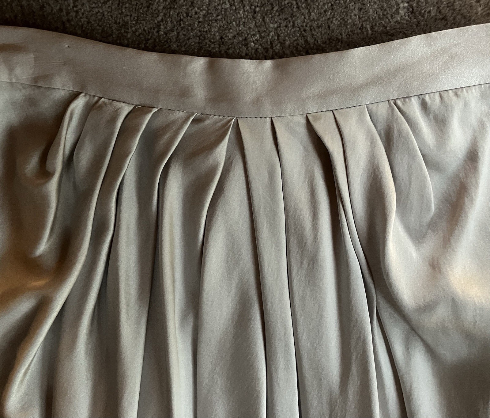 Vintage Valentino Roma, Silver 100% Silk Mini Skirt, Original Tags! Small