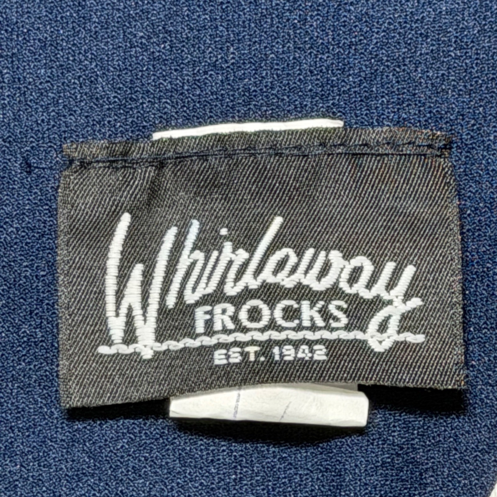 Whirlaway Frocks Vintage Navy Blue Lace Sailor Collar Midi Dress Size 12P USA