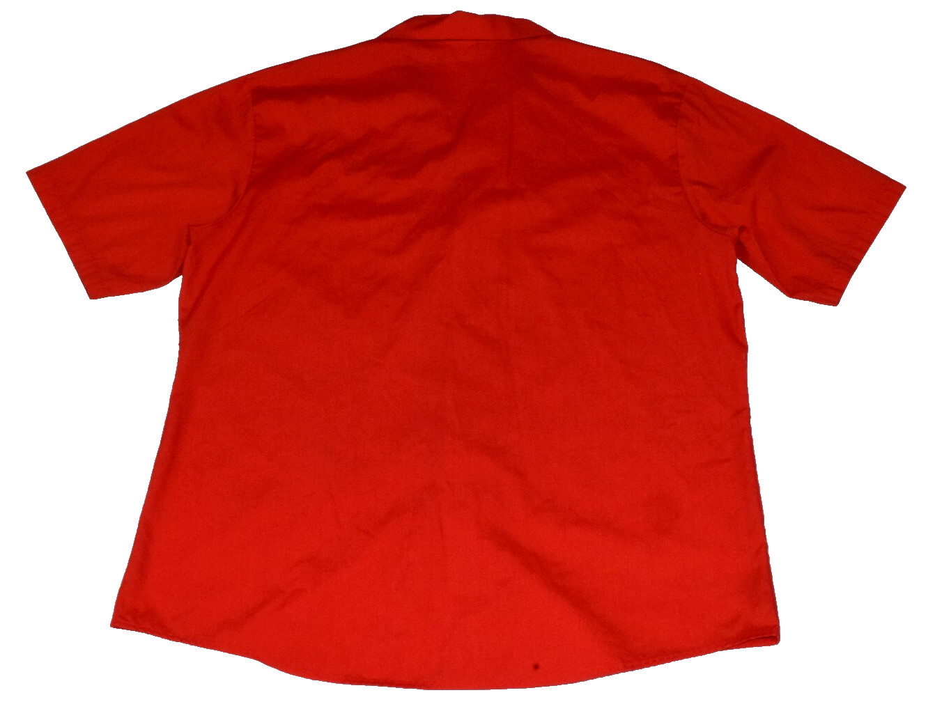 Vintage Work Shirt Fashion Seal Size L 70s Vibrant Red Collared Button Made USA