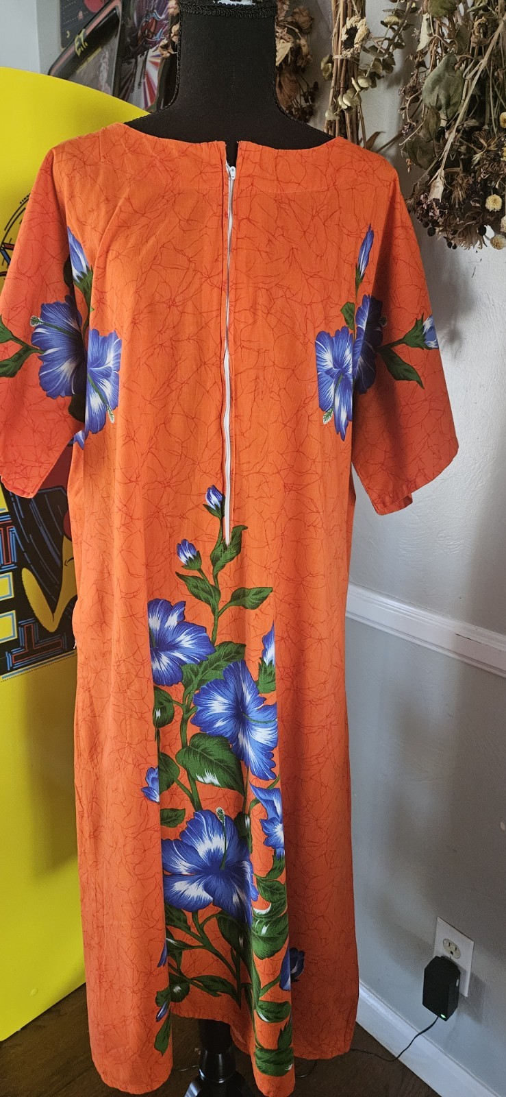 Vintage Cotton Caftan With Zipper Opening