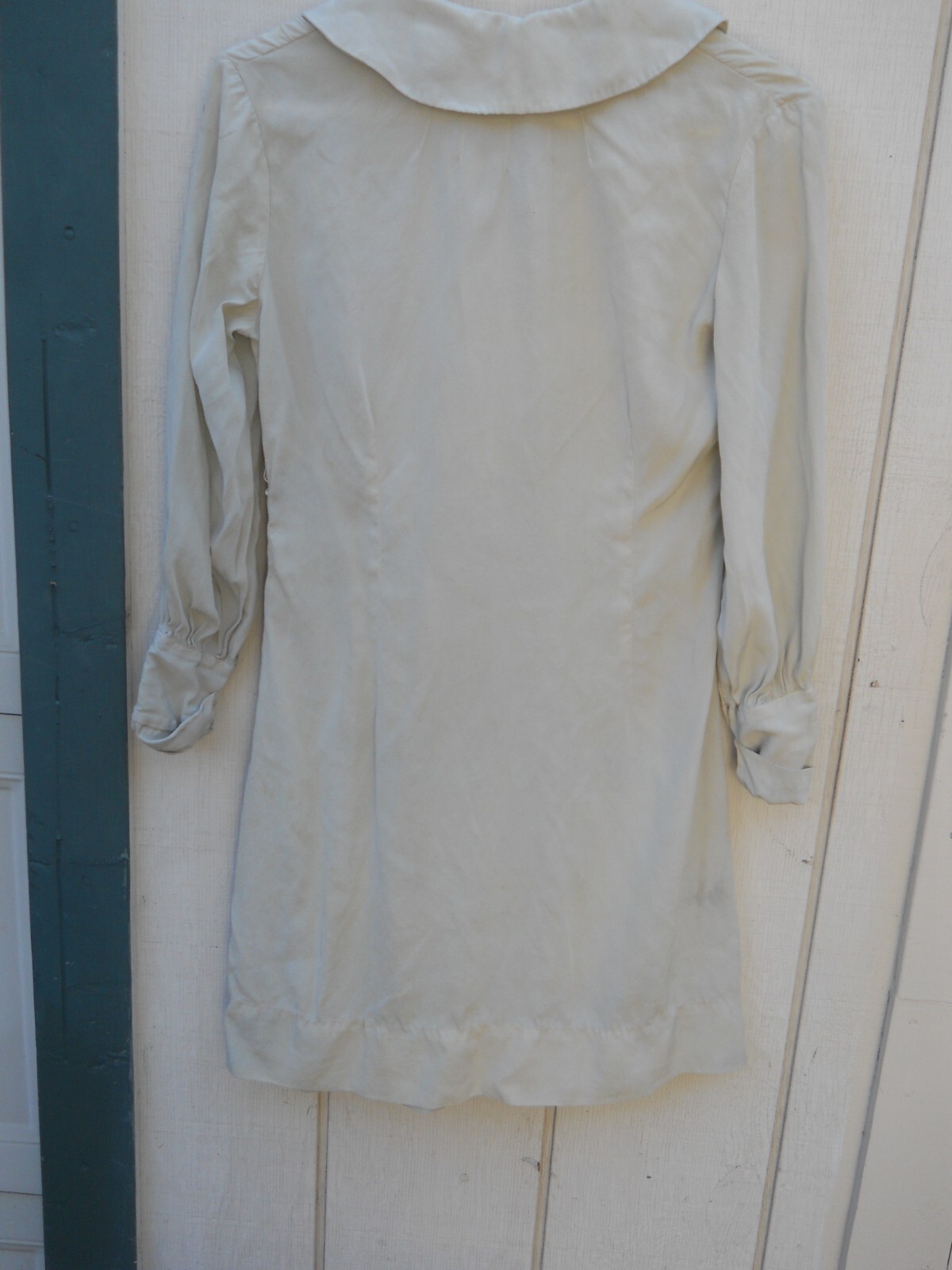TWO DRESSES VINTAGE 40’S WOMEN’S SILKY GREY LONG SLEEVE DRESS SZ 34 &SZ 12 AS IS