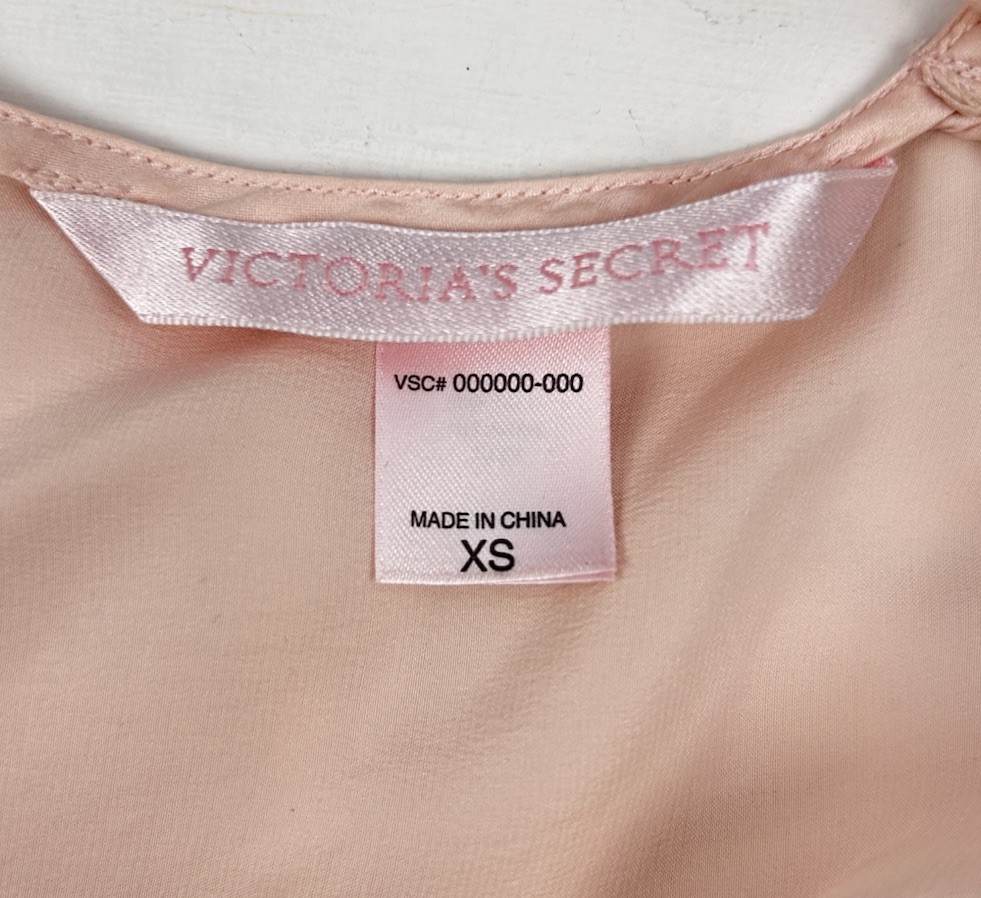 VTG Victoria’s Secret 100% Silk Babydoll Slip Dress Size XS Y2K Pink Beading