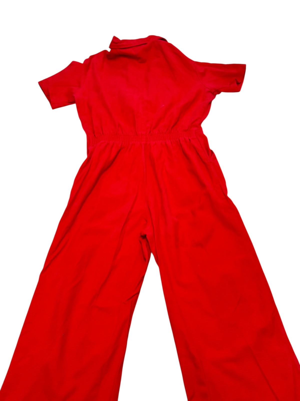 70s Cotton, Zipper Front Wide Leg Jumpsuit Sears Jr Bazaar Size 15