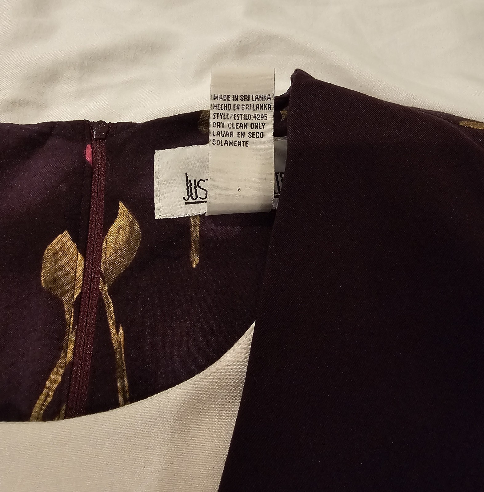 VTG Just In Thyme Dress Purple Rose 80s 90s Tie Waist Vest Size 14 WHIMSIGOTH