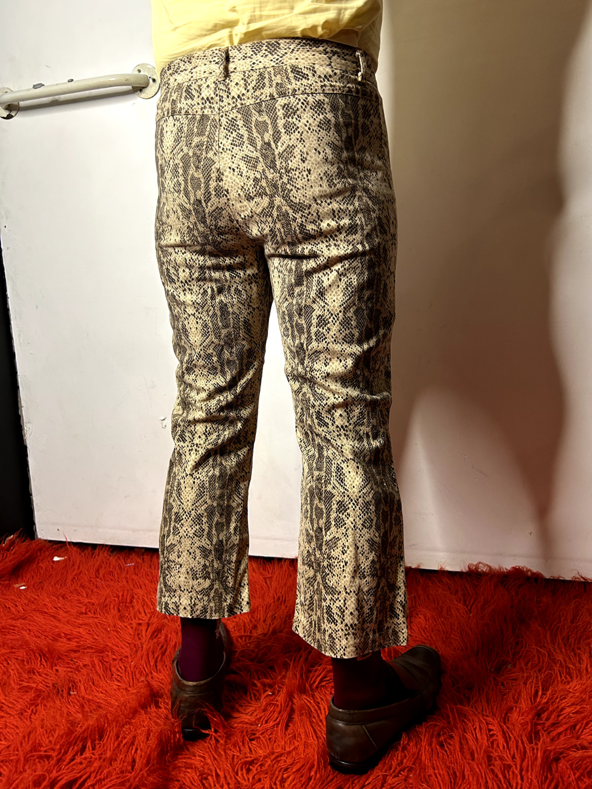 Vintage Australian WESTCO Snakeskin Print Flare Pants Glam Metal Stagewear W33/L