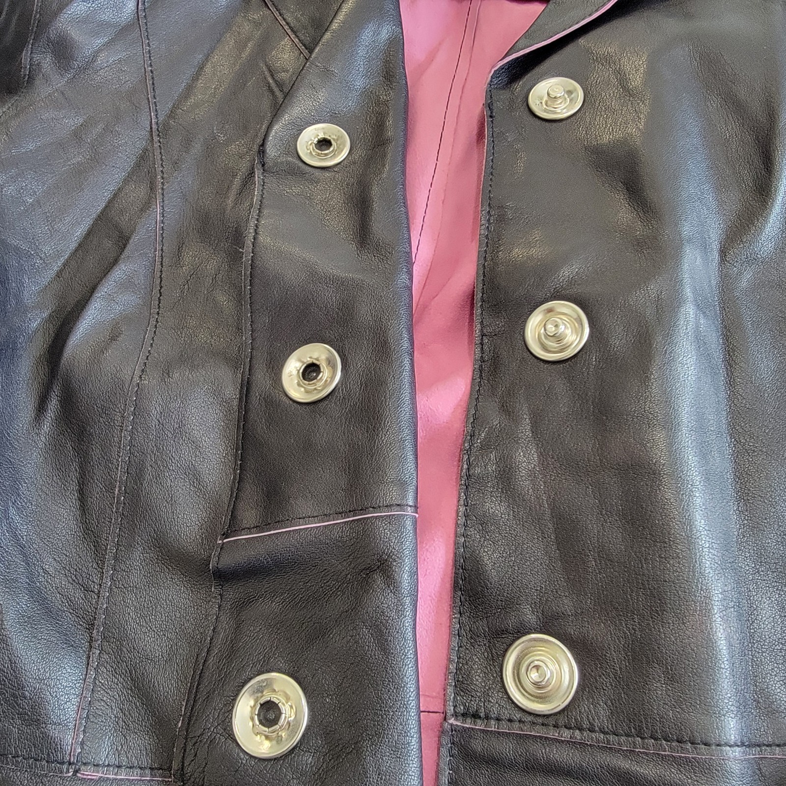 VTG 90s Jax Black Lambskin Leather Blazer Soft Tailored Short Jacket Womens S/M
