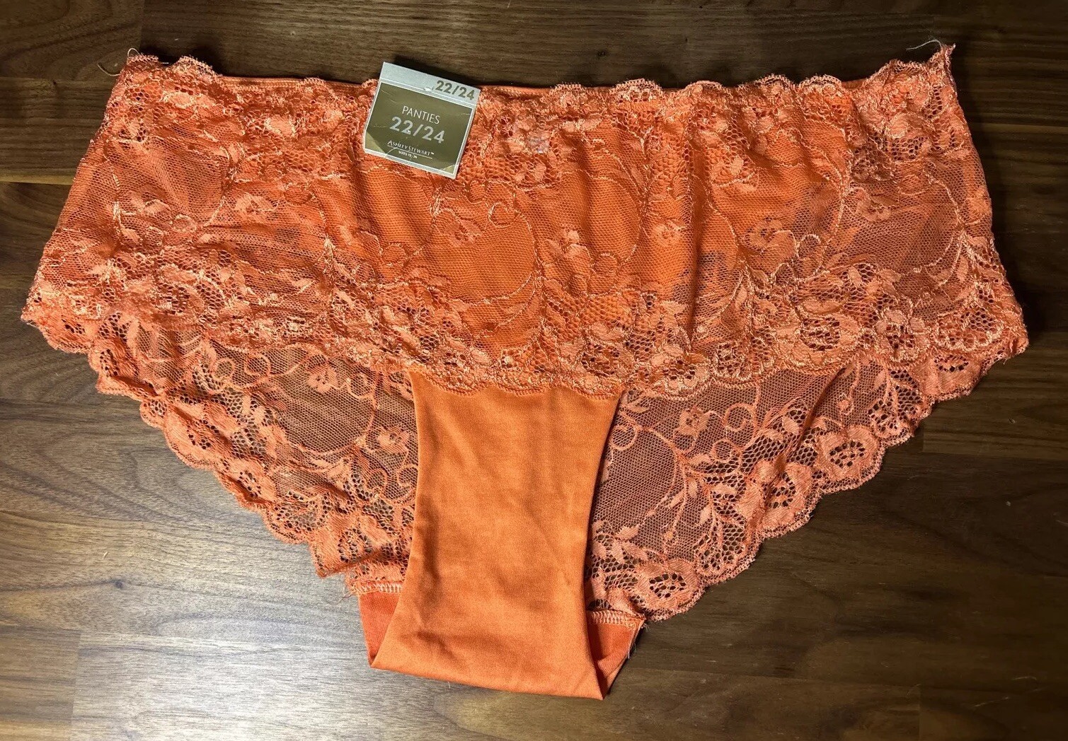 VTG Ashley Stewart Nylon Panties 22/24 Shiny Second Skin Lace Back Cheeky