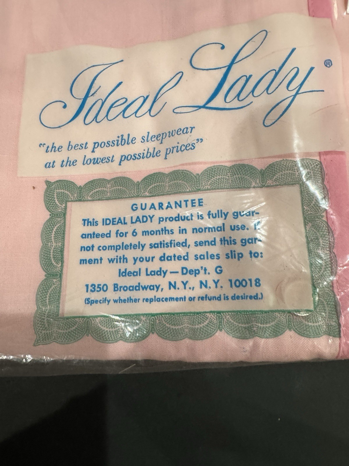 Vtg Ideal Lady 2pc Pajama Set Size 36