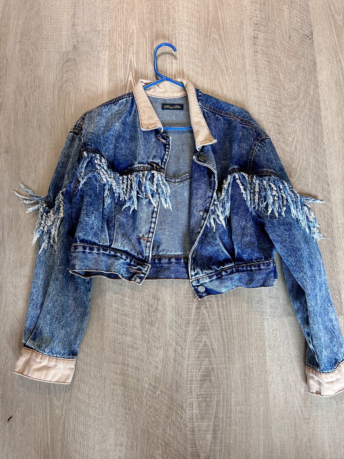 Vintage Fancy Ass denim Acid Wash Tassel Denim Jacket Perfect for the Stampede