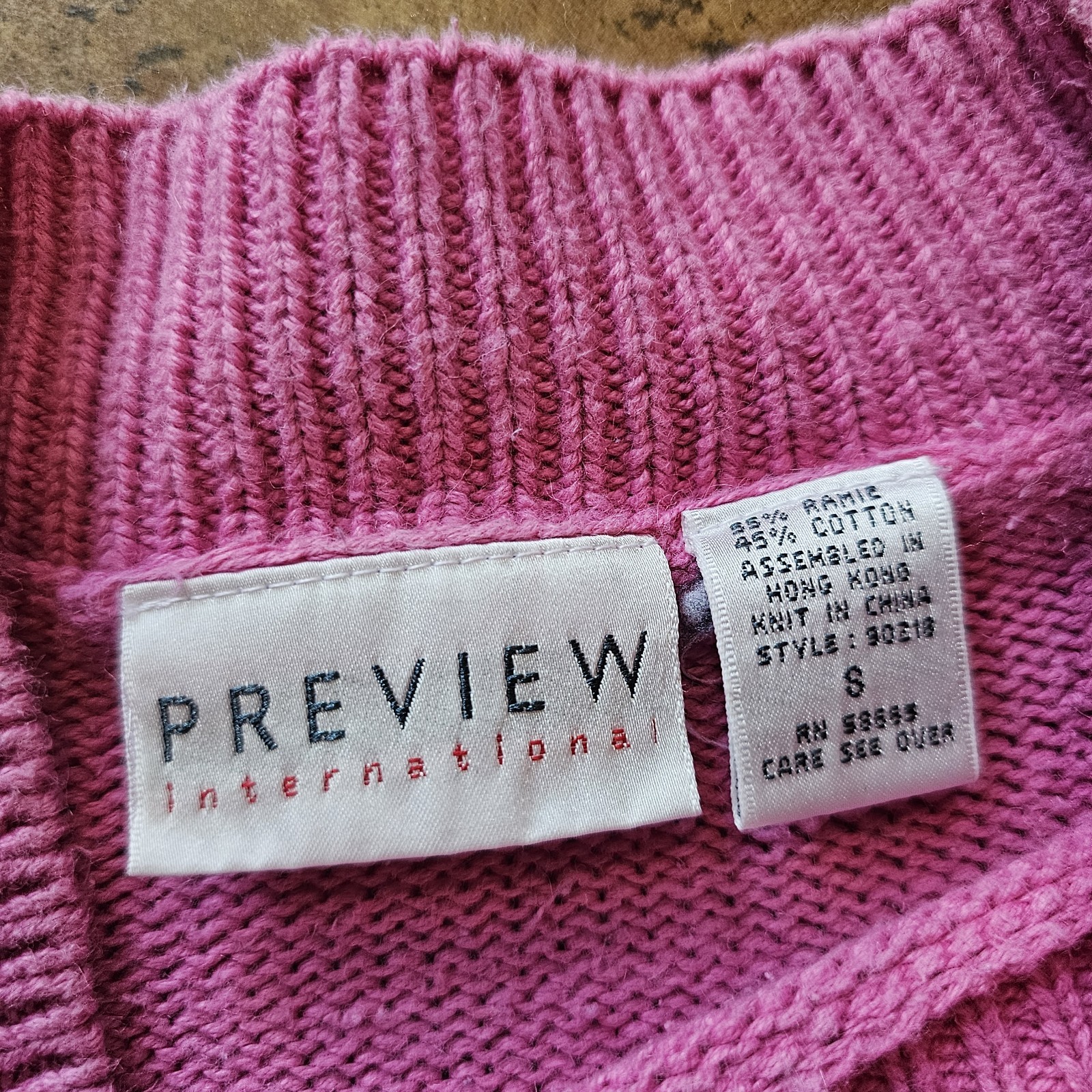Vintage 90s Floral Knit Sweater Pink Purple Preview International Small Oversize