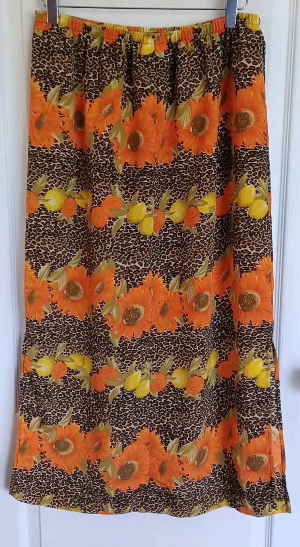 VINTAGE CERVELLE ART-TO-WEAR MAXIMALISM „MIDAXI” (34″) SKIRT LARGE* CURVY FIT