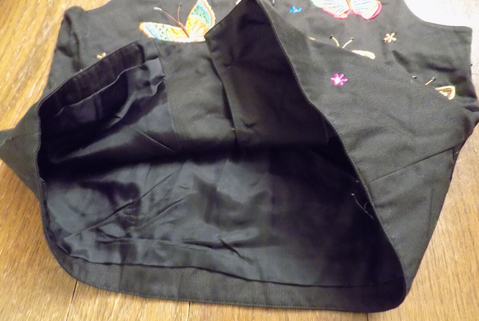 Vtg Conversations Jill Rogers Applique Beaded Sequin Butterflies Flowers Vest M