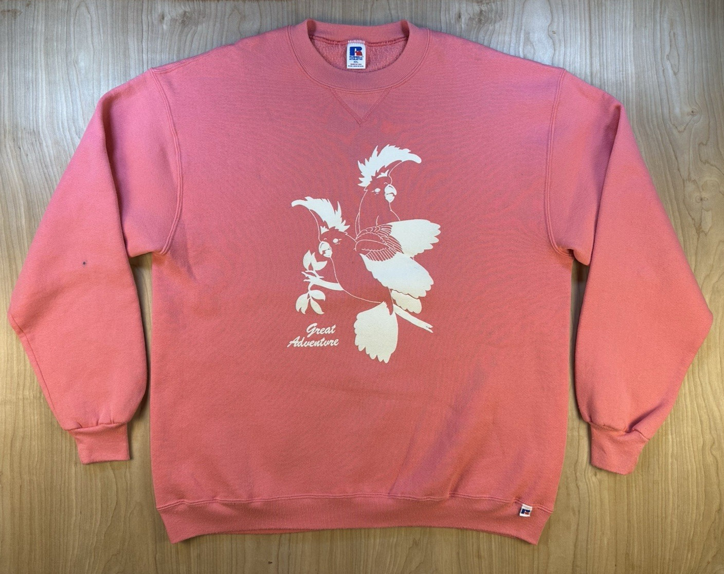 vintage 80’s GREAT ADVENTURE sweatshirt RUSSELL ATHLETIC USA made XXL pink