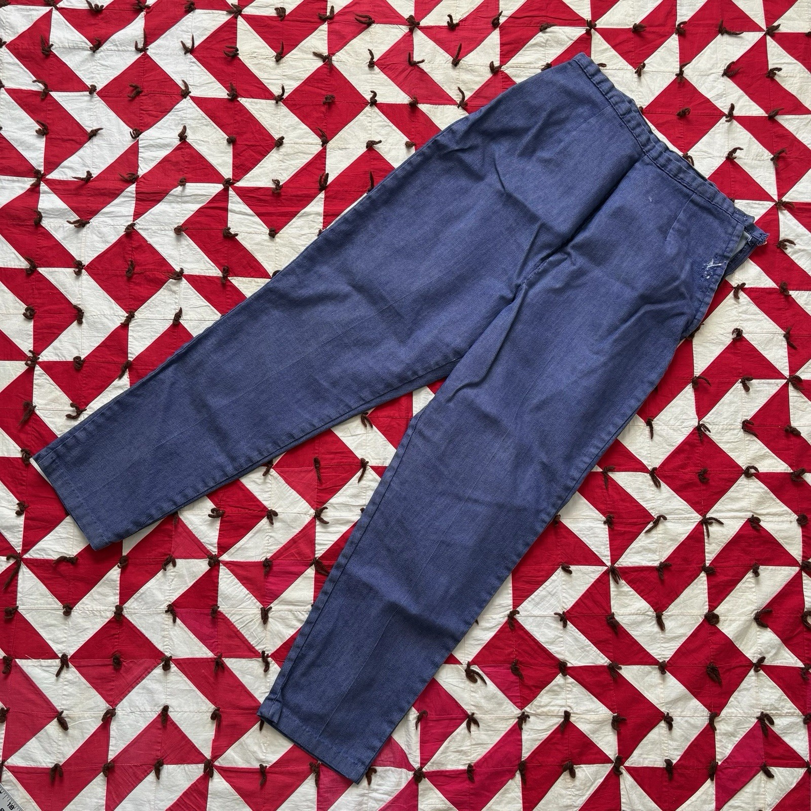Vintage 1960s 70s Polyester Side Zip Pants Women’s BROKEN ZIPPER