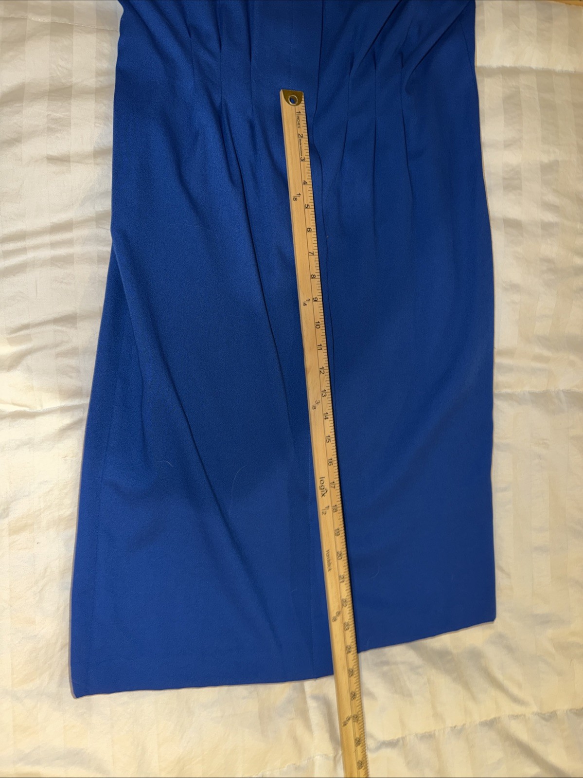 LESLIE FAY Vintage Shirt Dress Blue Pleated Buttons Midi Career 80s 90s USA