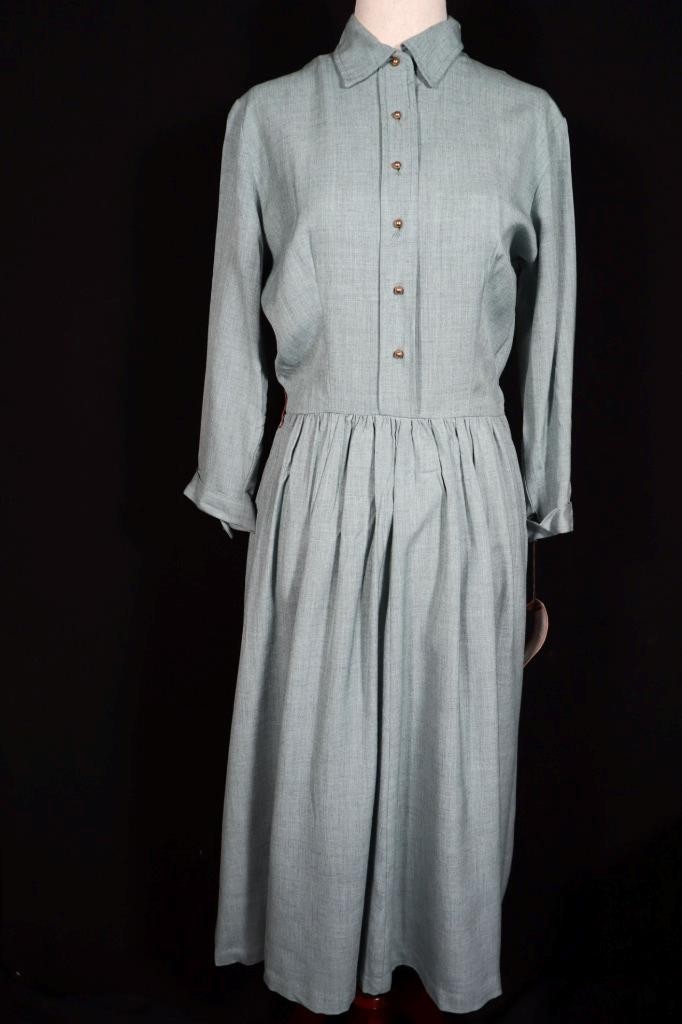 Rare Vintage Deadstock 1950’S Light Teal Rayon Gabardine Dress Size 6-8 Ex Cond