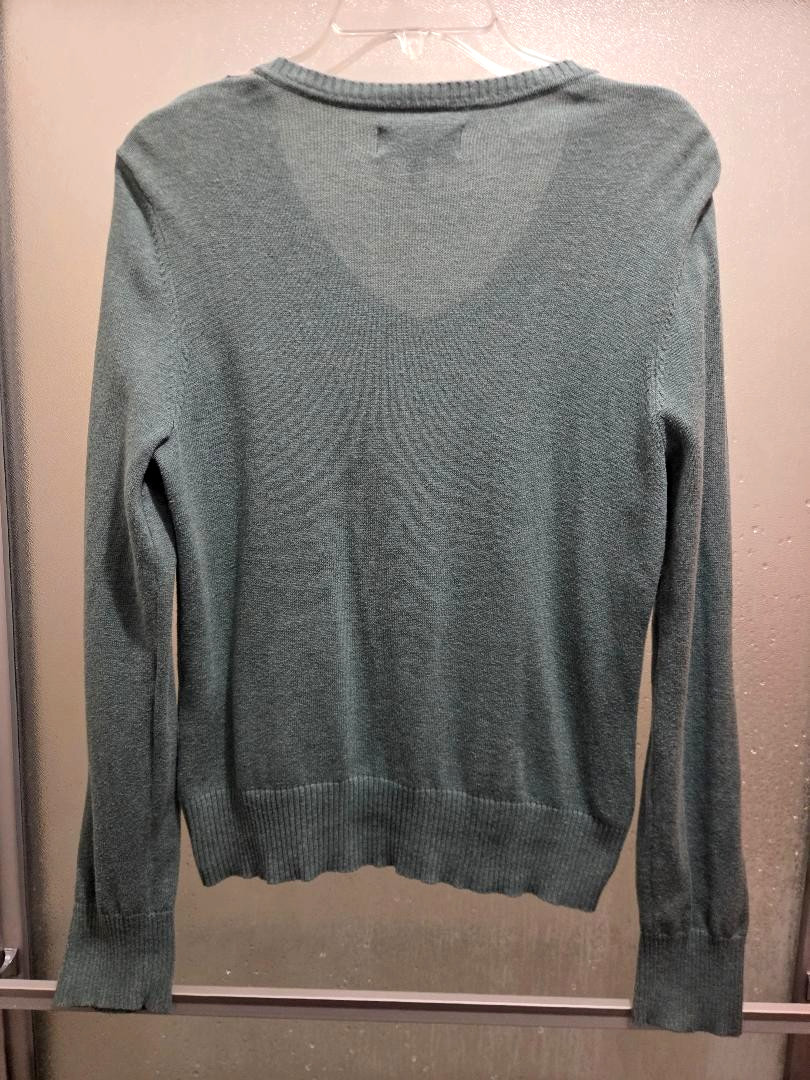 VINTAGE ARGYLE CARDIGAN SWEATER PASTEL GREEN BLUE WOMENS S SONOMA LIFE + STYLE