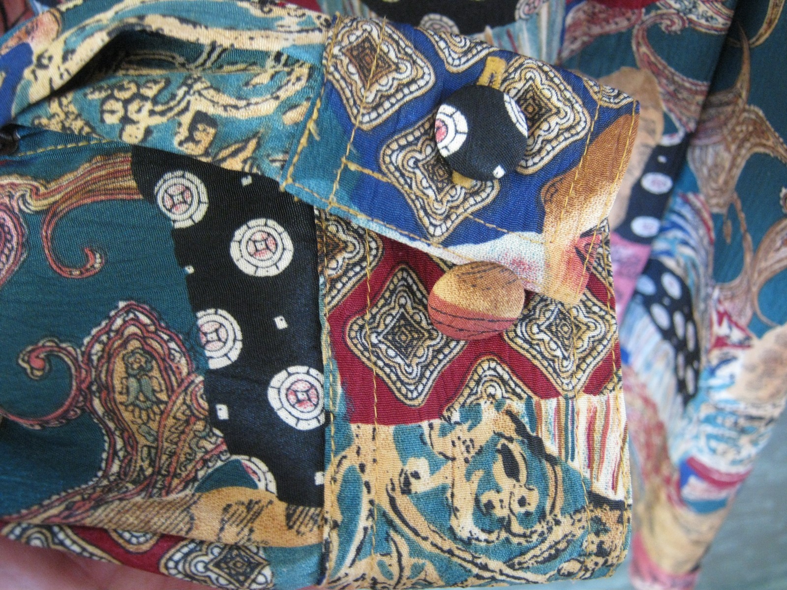80’s Christie & Jill Size Small Oversized Tunic Shirt Patchwork Print Top