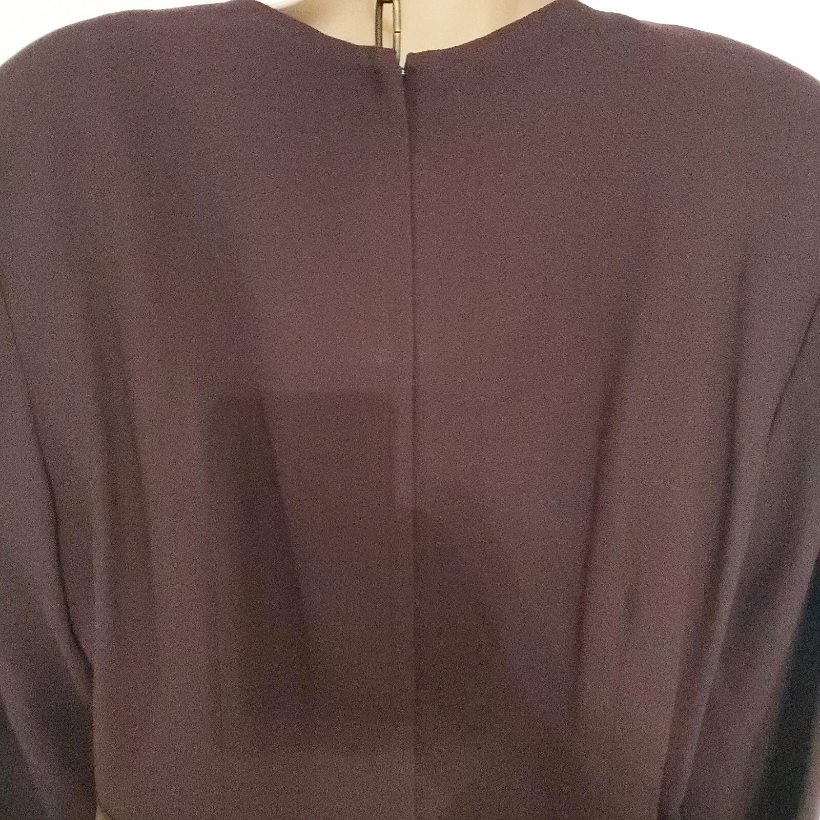 Vintage Oberon Wool Mocca Brown Belted Dress Gold Buttons Desinging Women