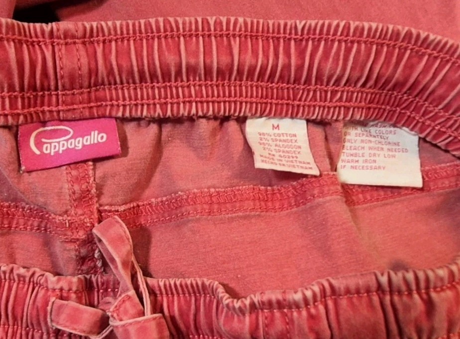 90’s 2pc Cappagallo Red Denim Jacket sz Lrg & Pants sz Med Women’s Pkts VTG