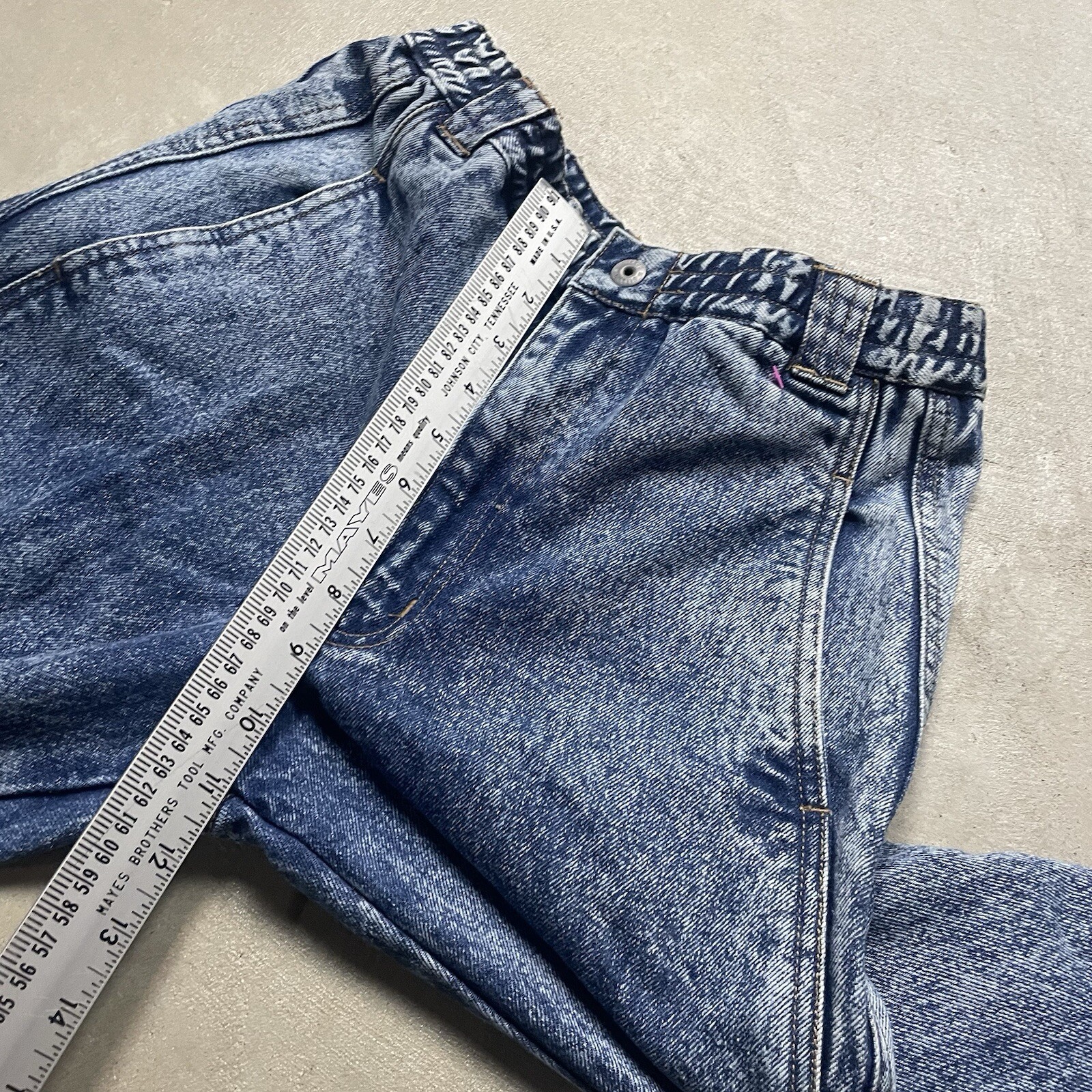 Vintage 80s Gitano Cargo Jeans Acid Wash Straight Size 16 Actual 26×28 High Rise