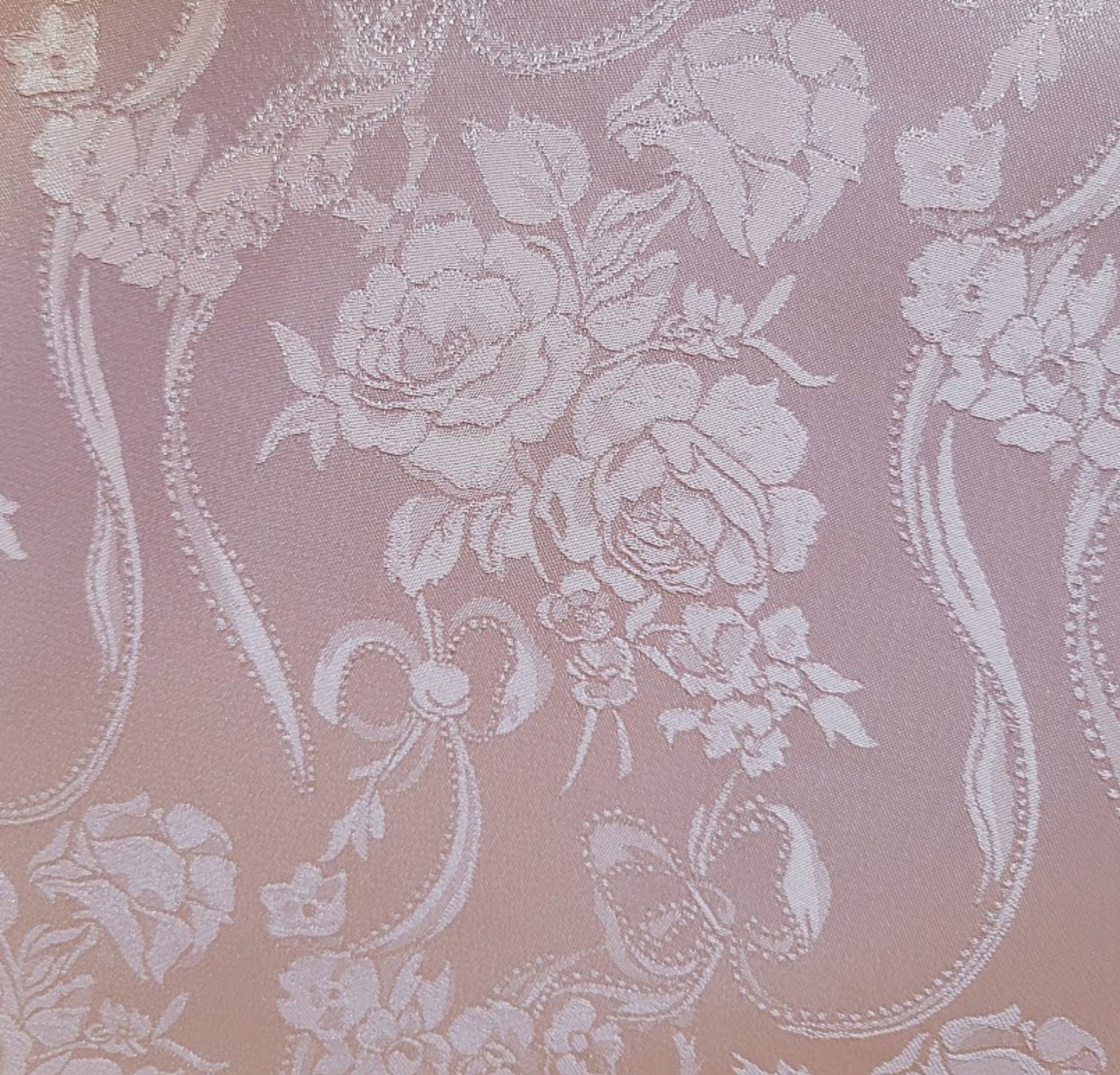 Vintage 80s Scott McClintock Pink Formal Dress 12 Gown Wedding Jacquard Peplum