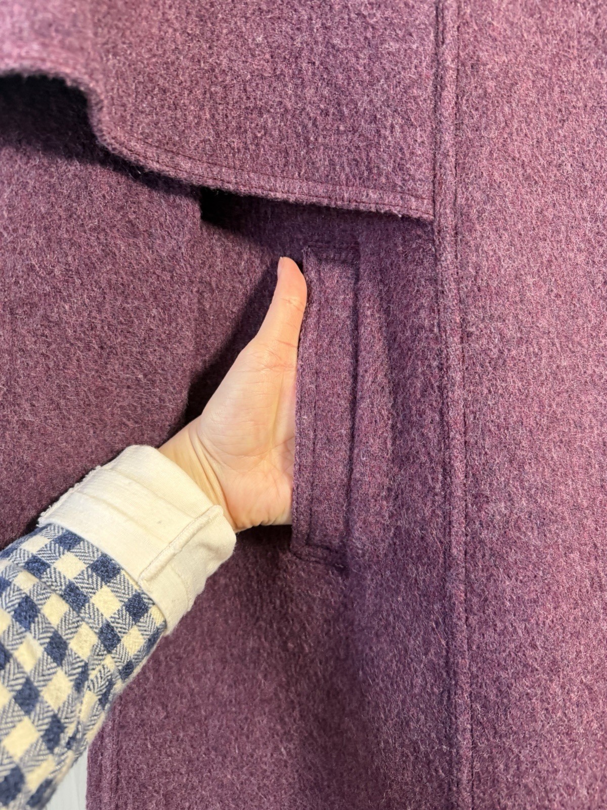 Vintage Wool Plum Cape Coat