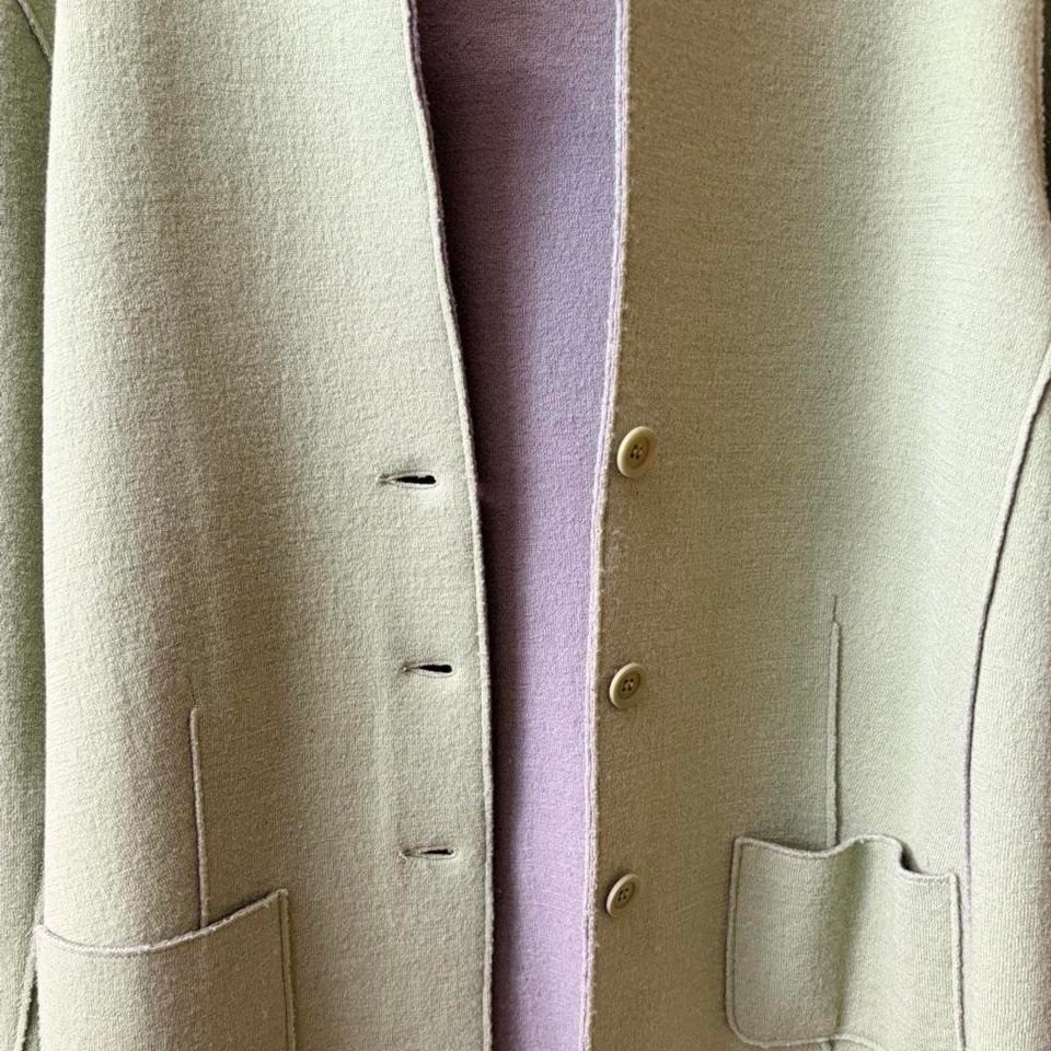 Vintage Eileen Fisher Light Olive Green Wool Jacket