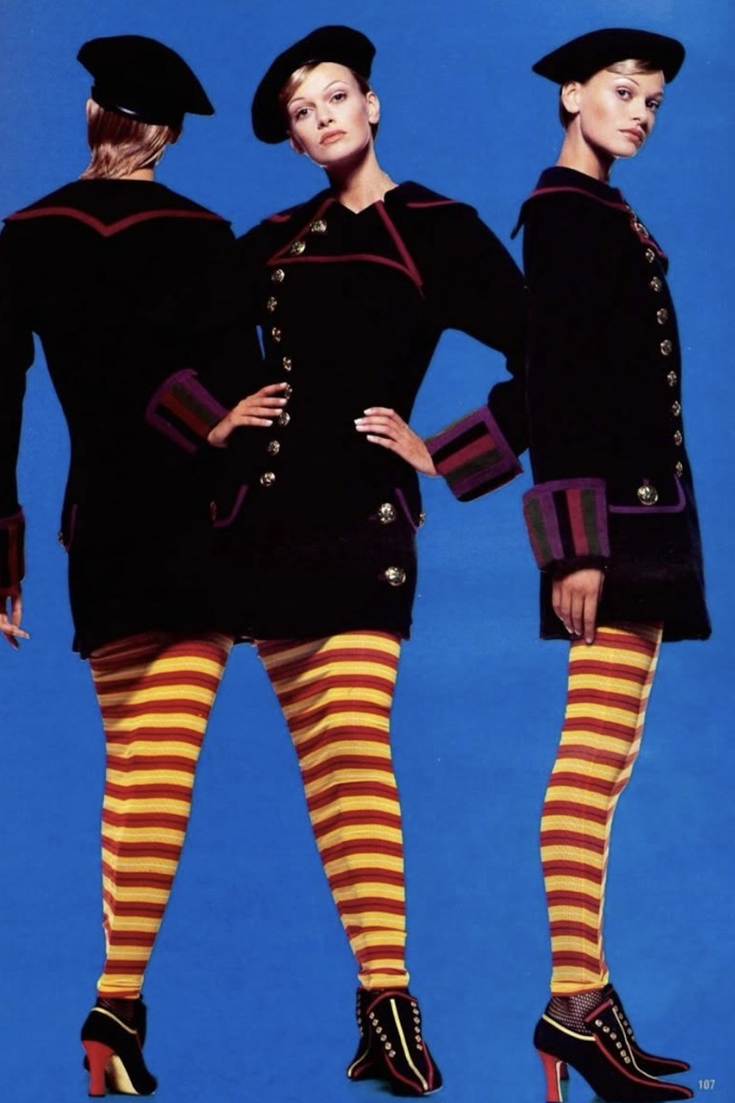 *GIANNI VERSACE COUTURE* F/W 1993 Military Sailor Cashmere Blend Peacoat