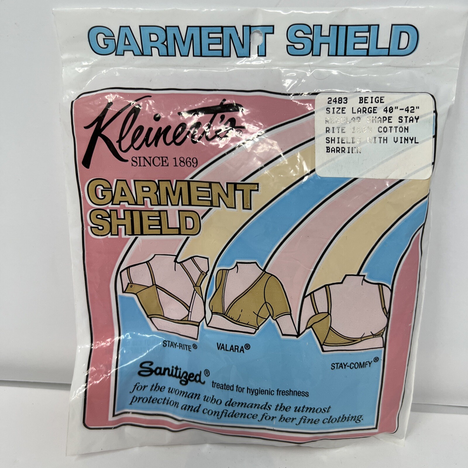 Kleinerts Womens Regular Shape Stay-Rite Garment Shield 2483 Beige Large 40″ 42″