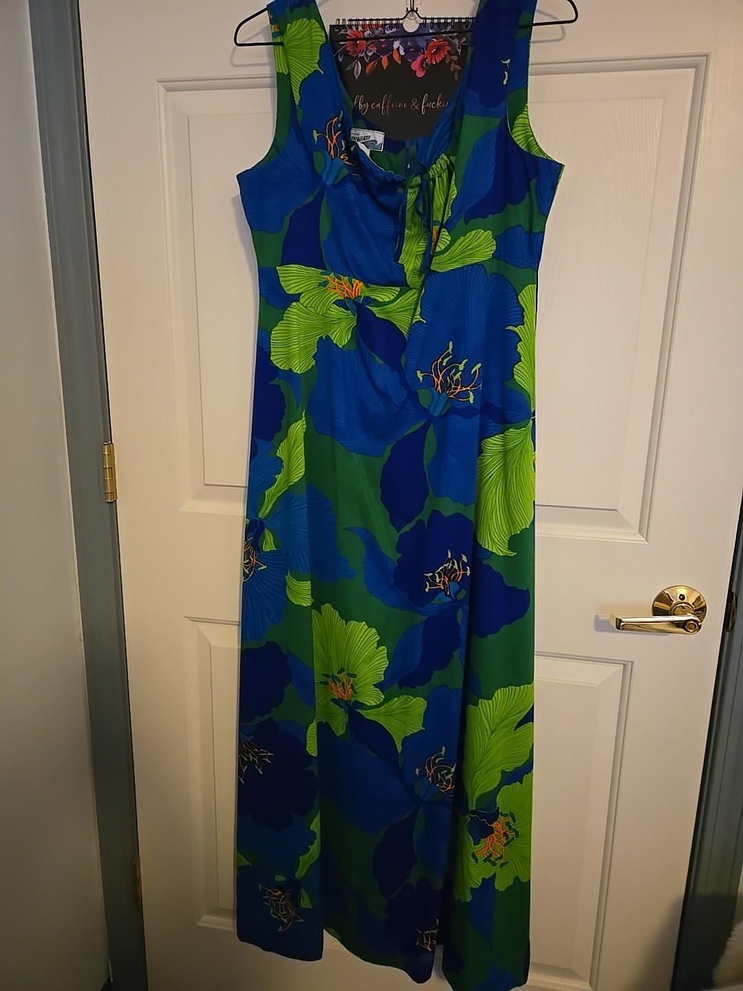 Vintage Penny’s Hawaii Vibrant Colors Floral Print Maxi Dress size L Sleeveless