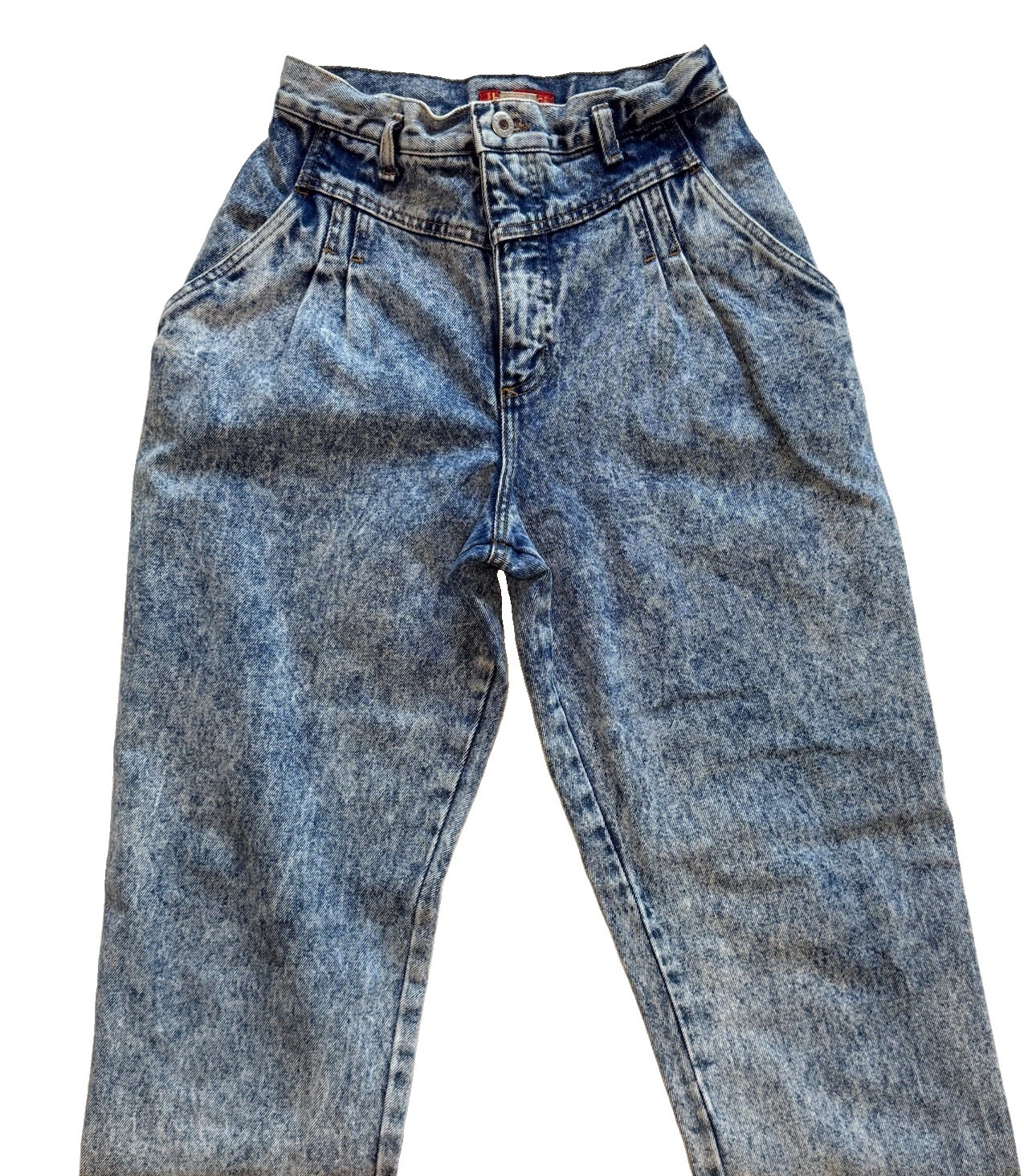 Vintage 80s BonJour Jeans Womens 7/8 Acid Wash Pleated High Waist Mom Denim