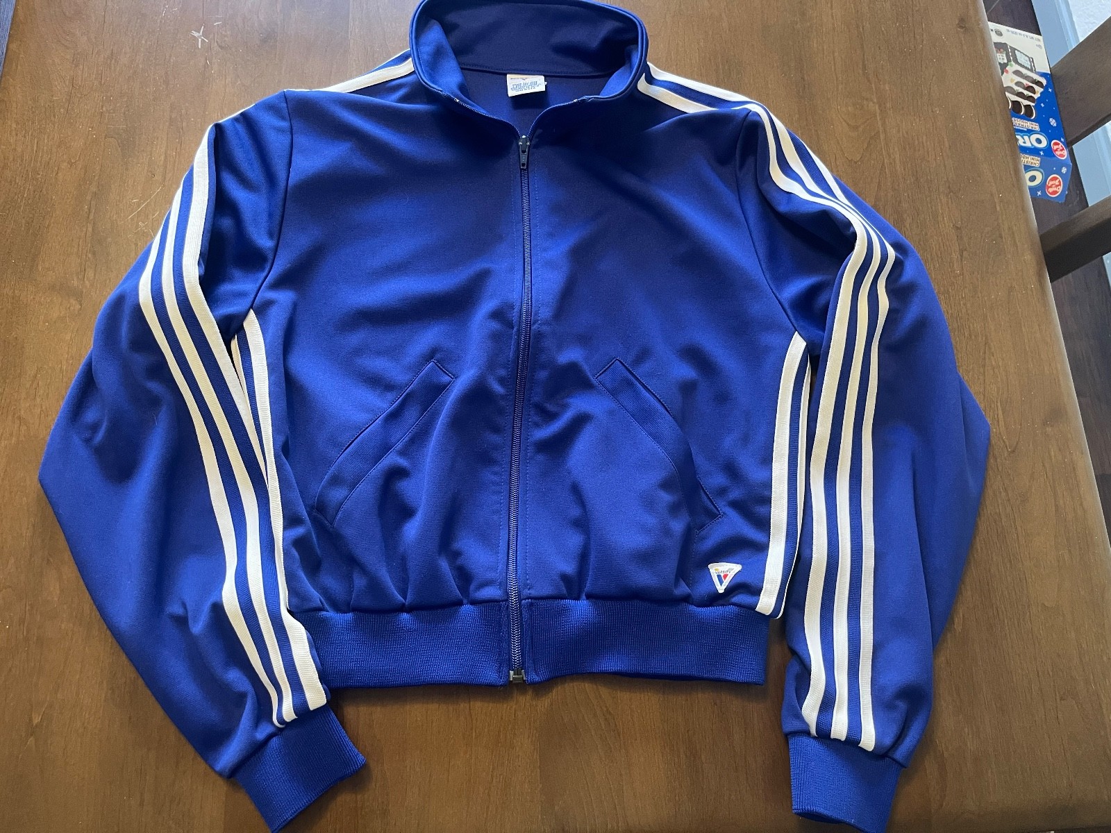 Vintage Varsity Spirit Fashions Cheer Jacket Blue Full Zip USA Made Size L