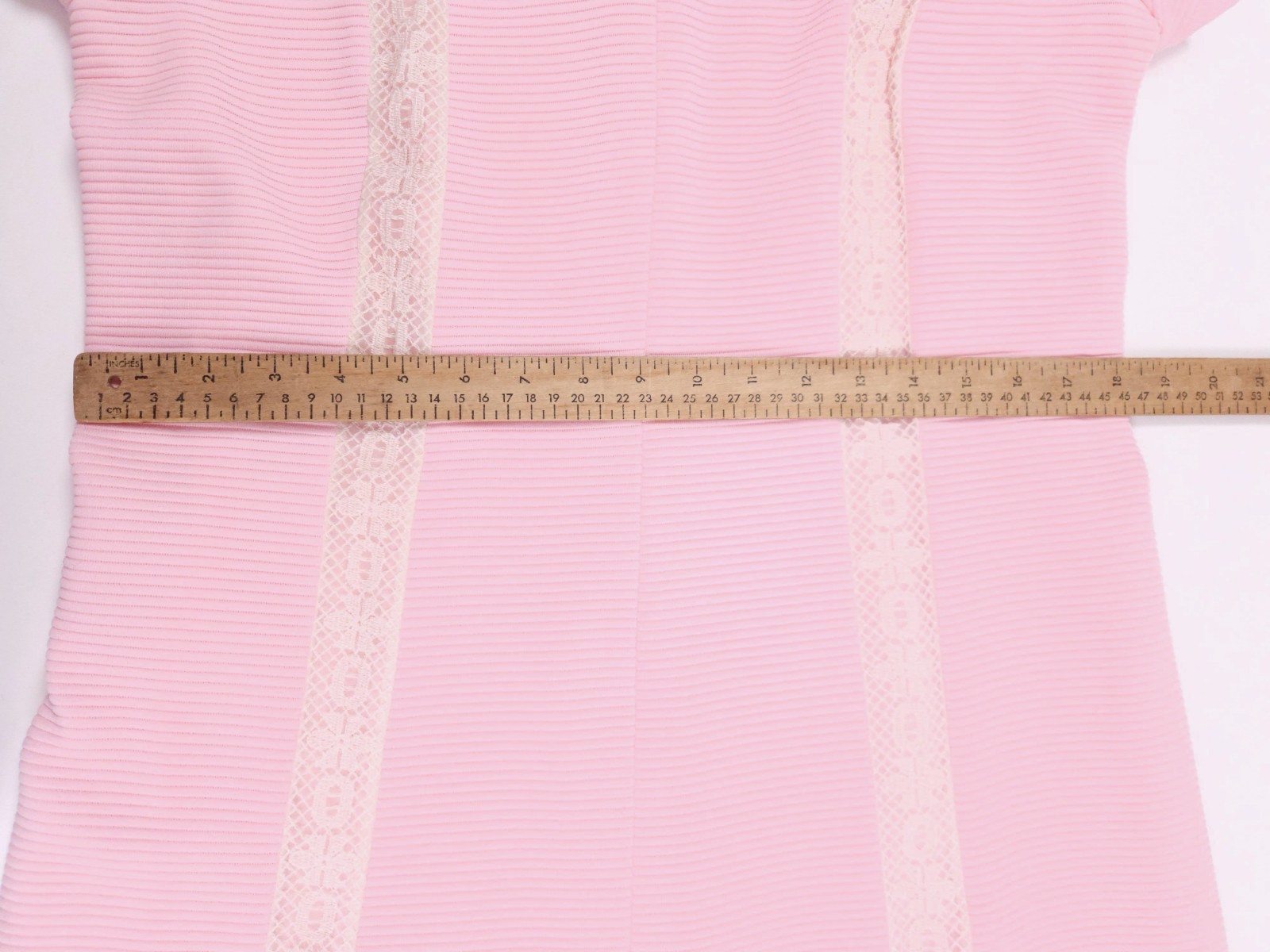 Meg Madison Vintage 60s Pink New York Ribbed Lace Shift Dress Medium