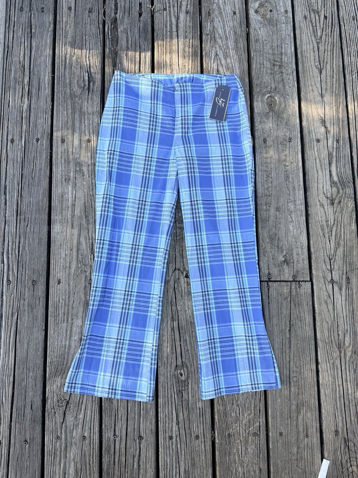 Vintage 90s IZ Byer New With Tags Plaid Capri Pants Women’s Size M