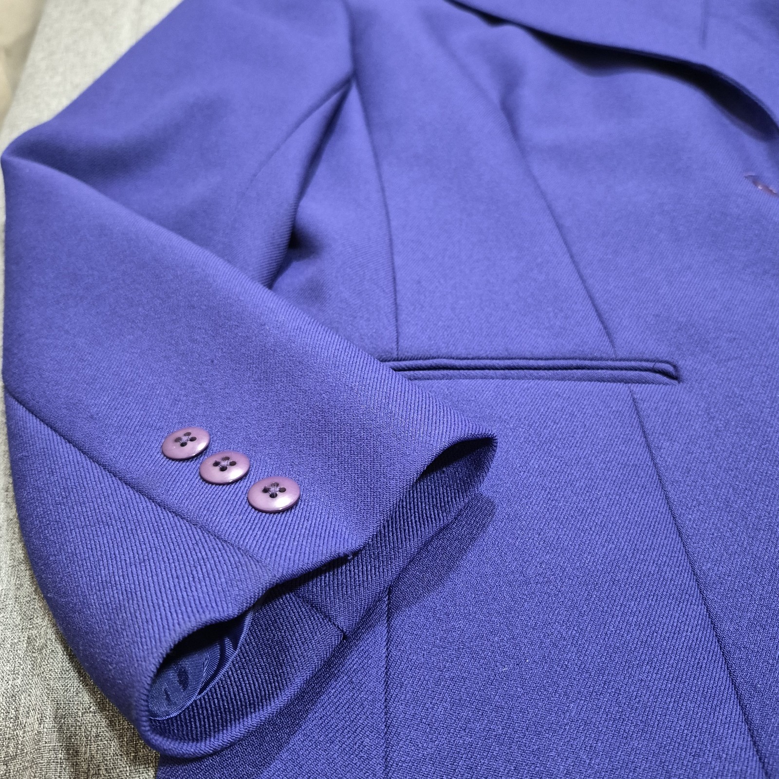 Vintage Haberdashery Women’s Classic Blazer Two Button Jacket Size 12 Purple