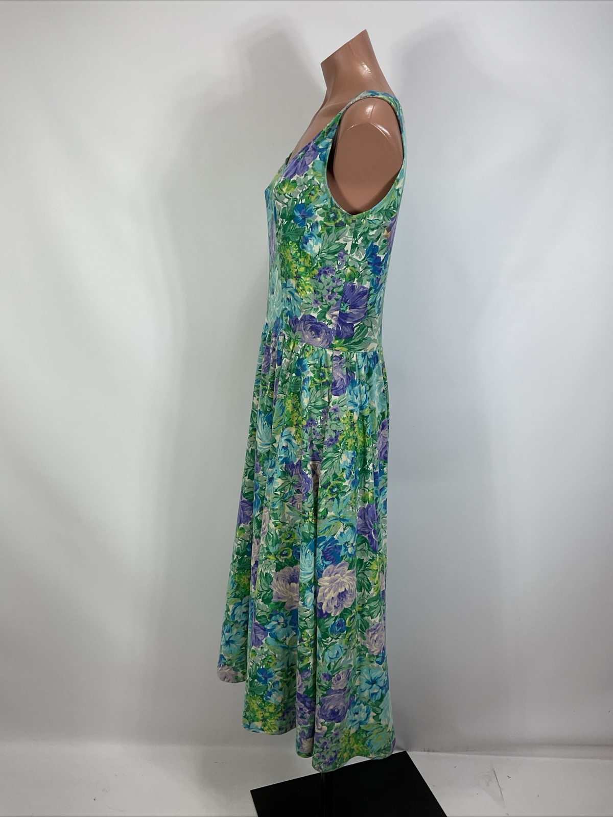 Vintage Expo Dress 80s Floral Sundress Puff Sleeve Cardigan Set Cottagecore Sz 8