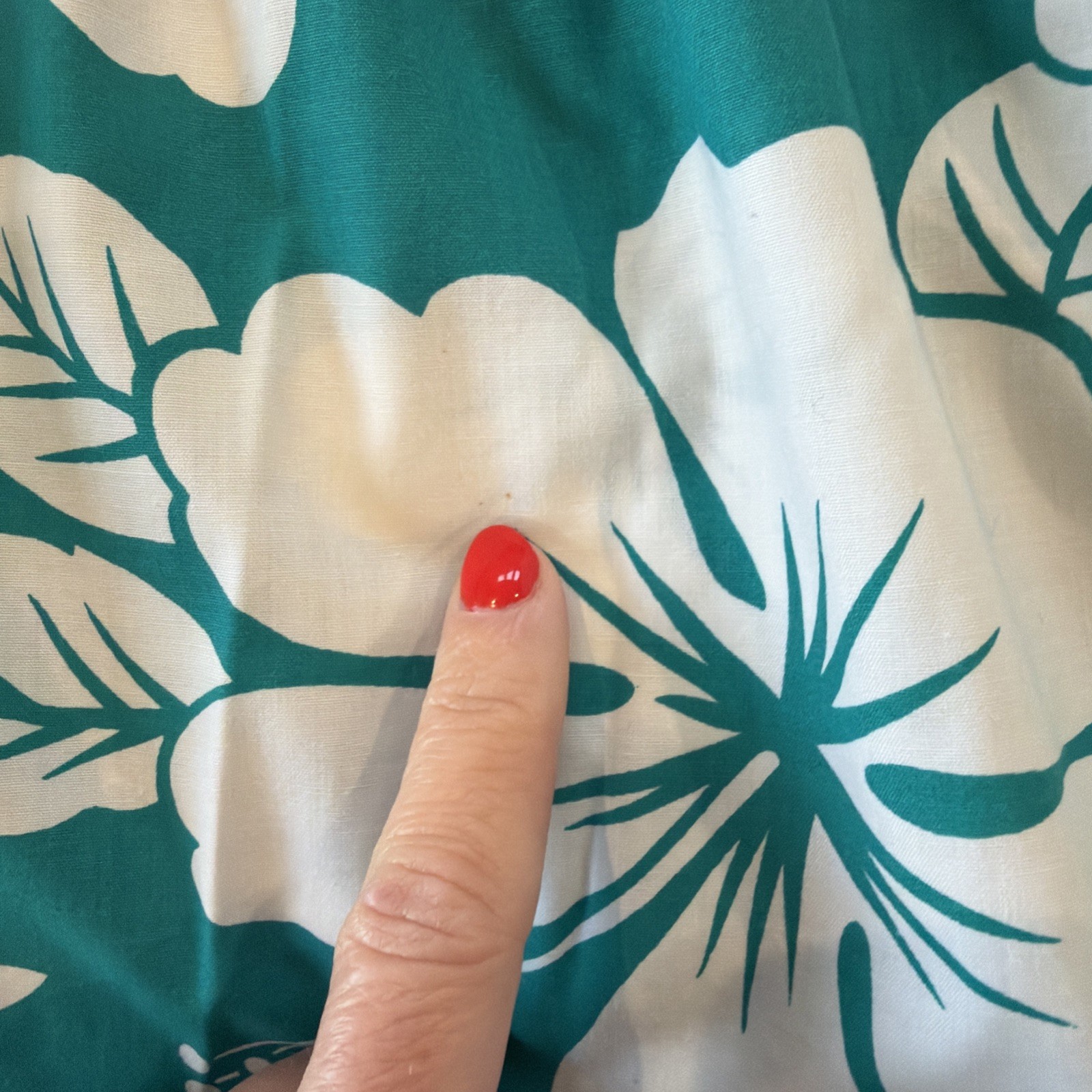 Vintage Helena’s Hawaii Turquoise White Floral Dress Made In Hawaii Size Medium