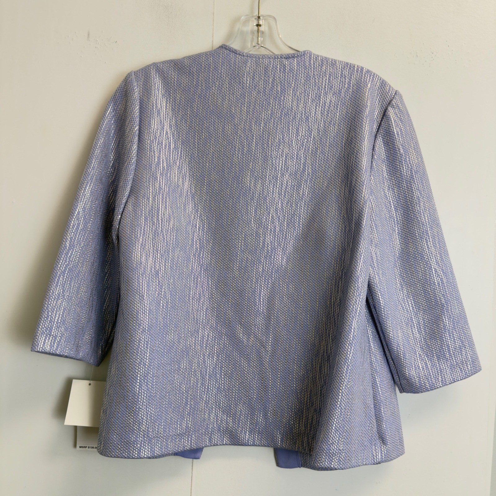 Alex Evenings Petite SP Lavender Silver Metallic 2pc Jacket and Tank Set NWT
