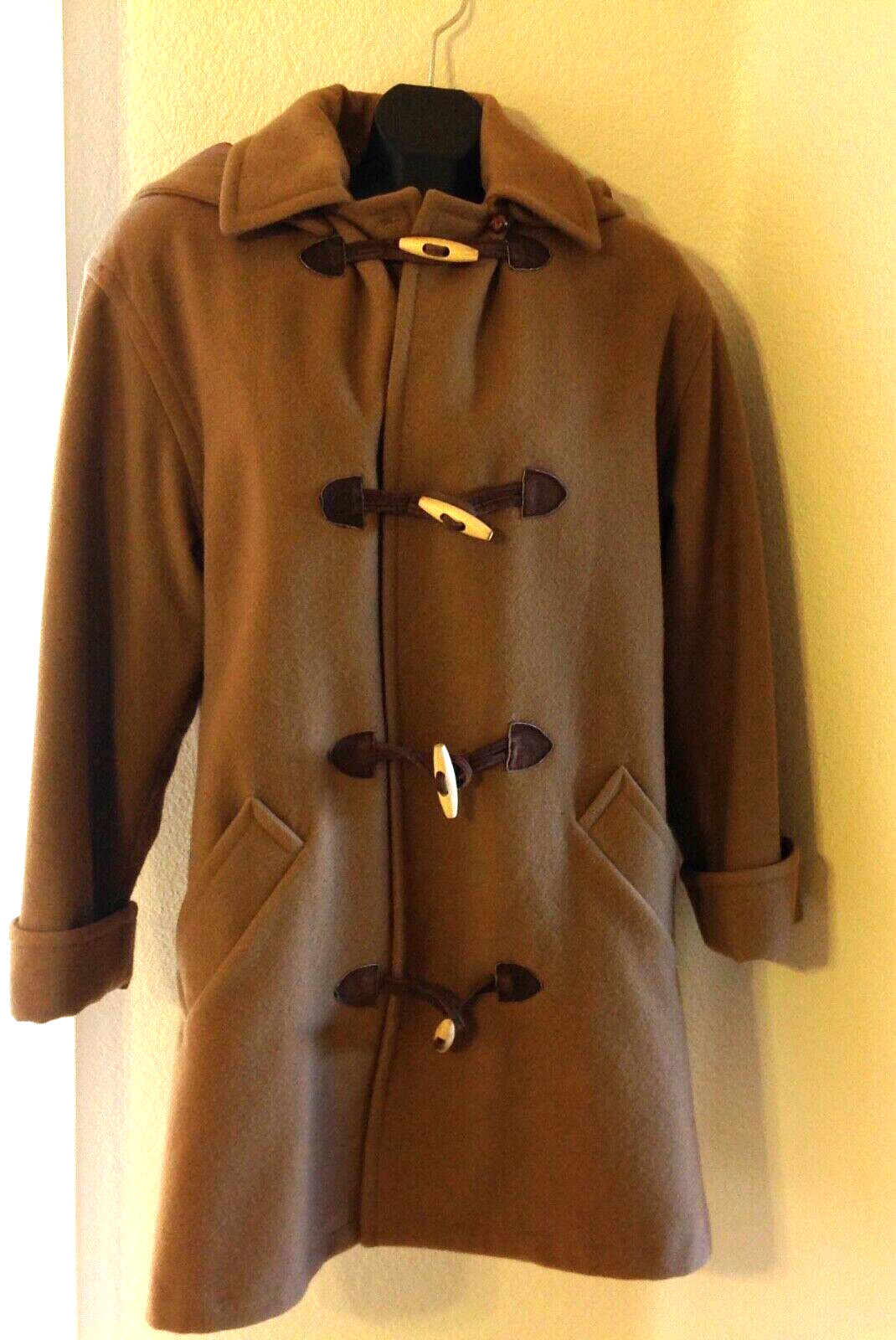 J.G. Hook VTG Wool Hooded Peacoat Toggle Button Brown Women’s Size 10