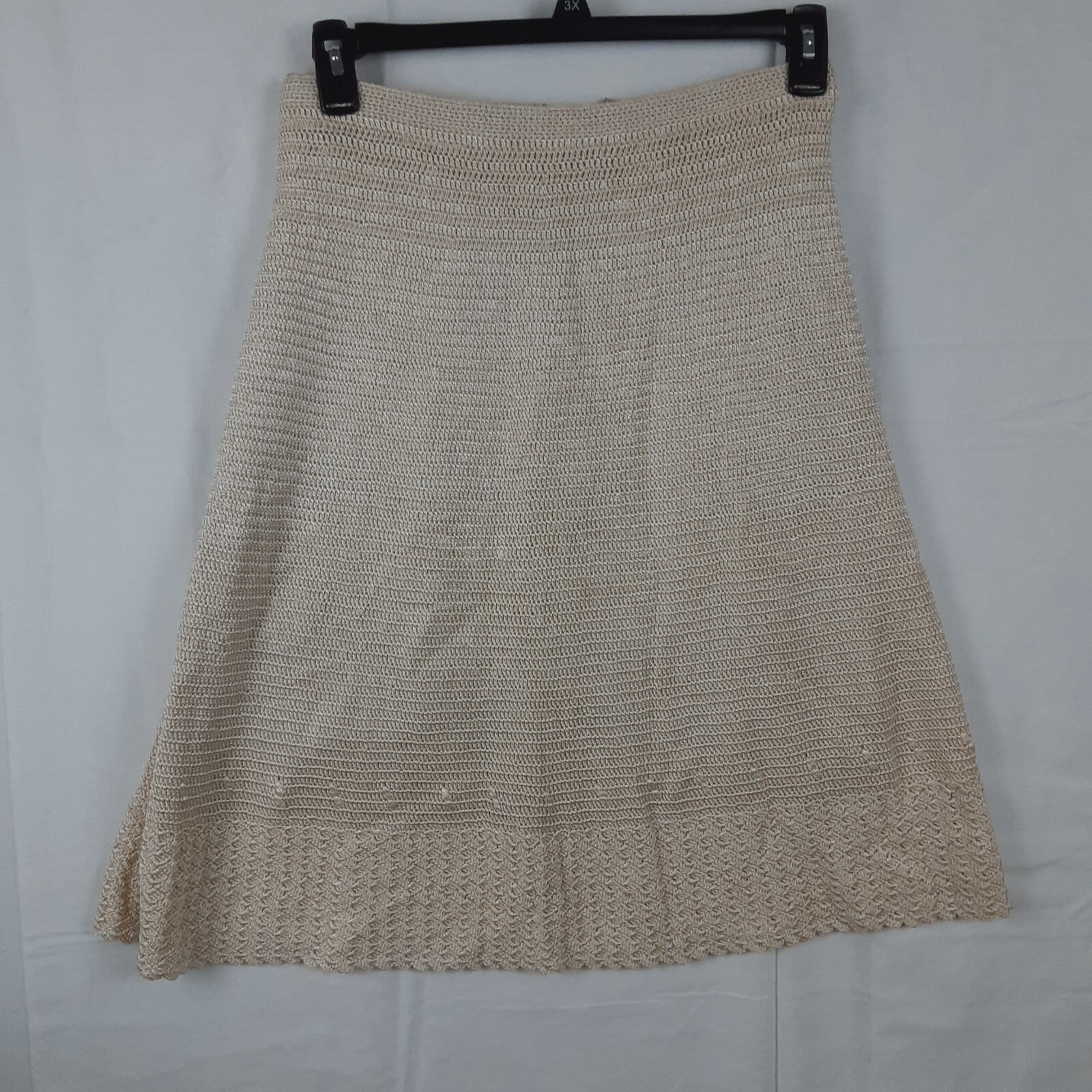 Vintage Sweater Skirt & Top Matching Set Beige Womens Unmarked Size/Brand READ