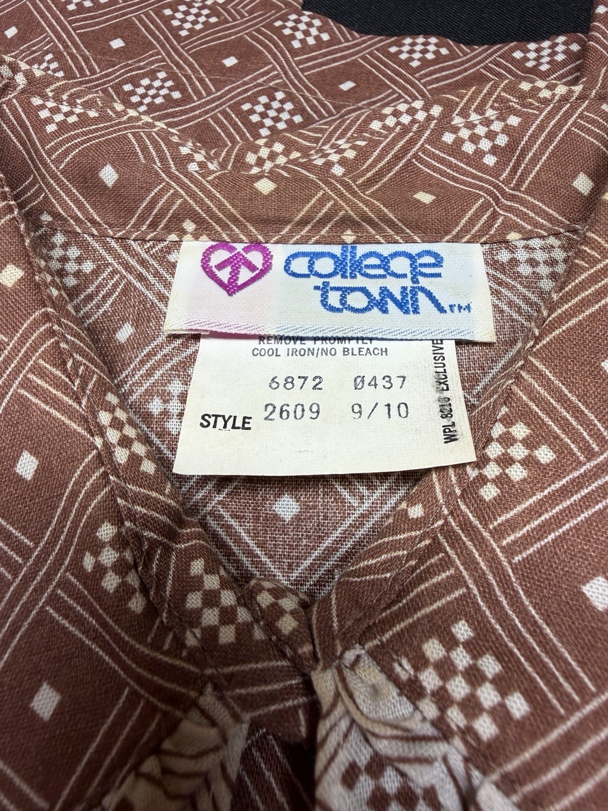 Vtg 70s College Town 3 Pc Set Shirt Pants Skirt NWT Disco Geometric 9/10 NOS
