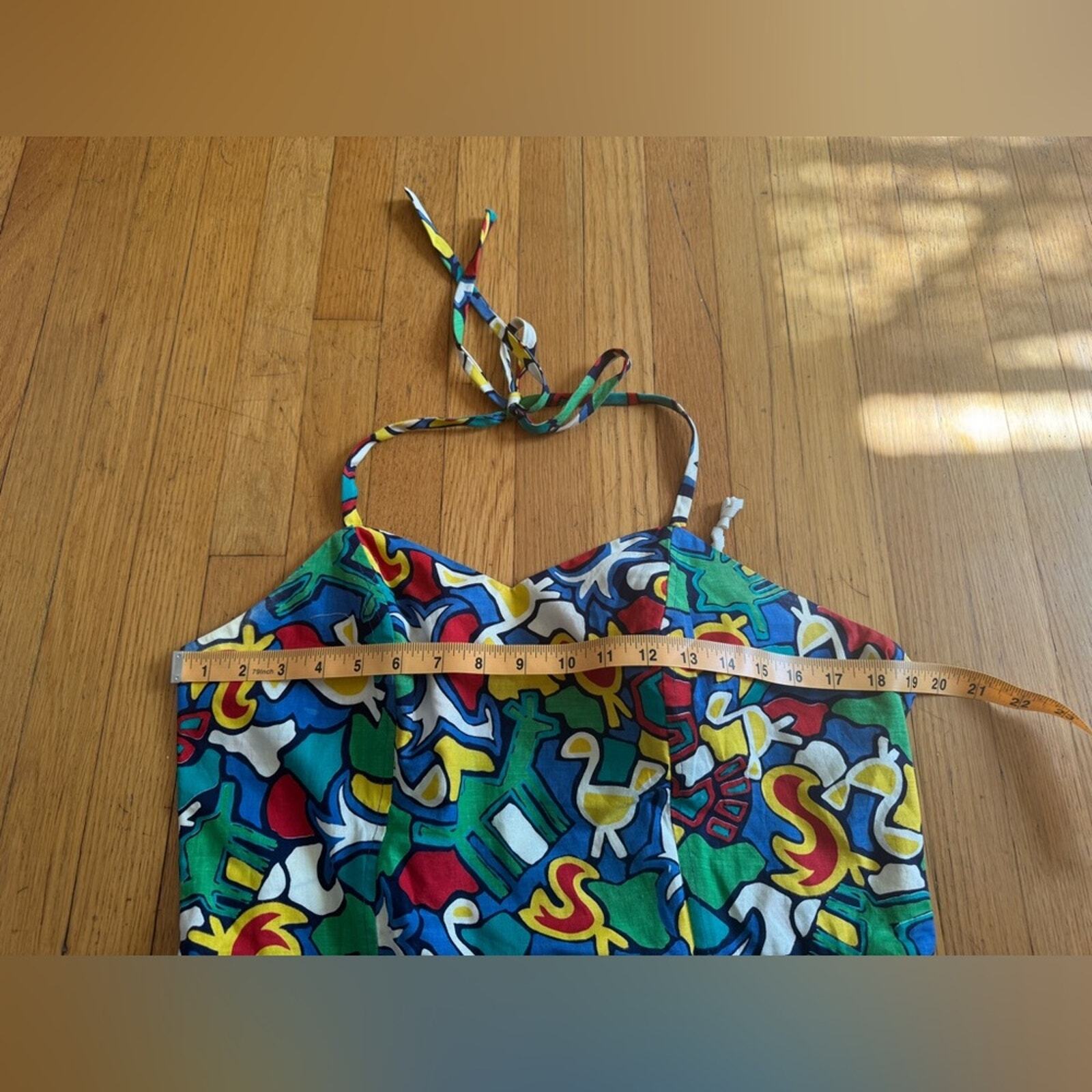 80s does 50s Vintage Rainbow Animal Print fit and Flare dress
