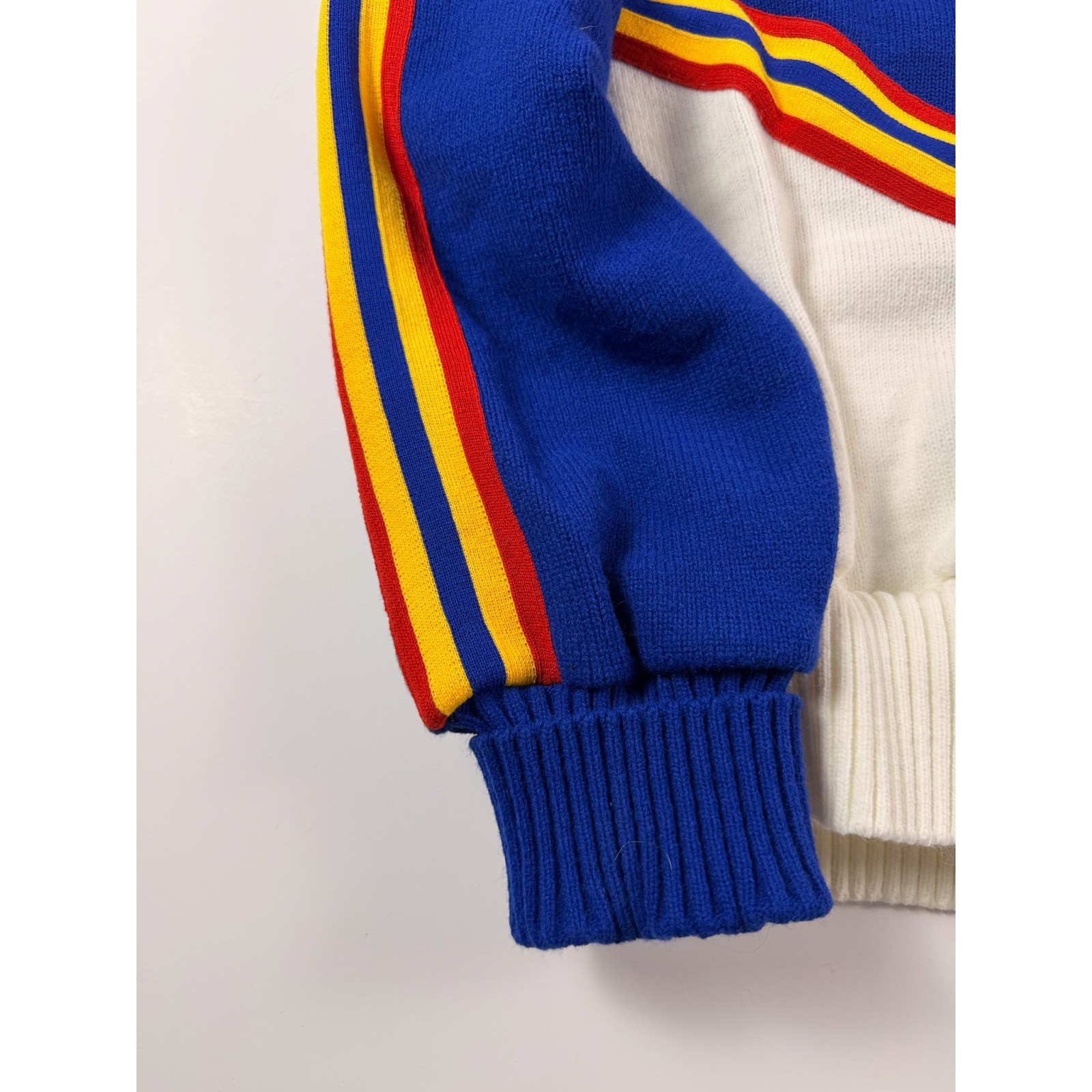 Vintage Varsity Spirit UCA Cheerleader Sweater Blue White Red Halloween Preppy
