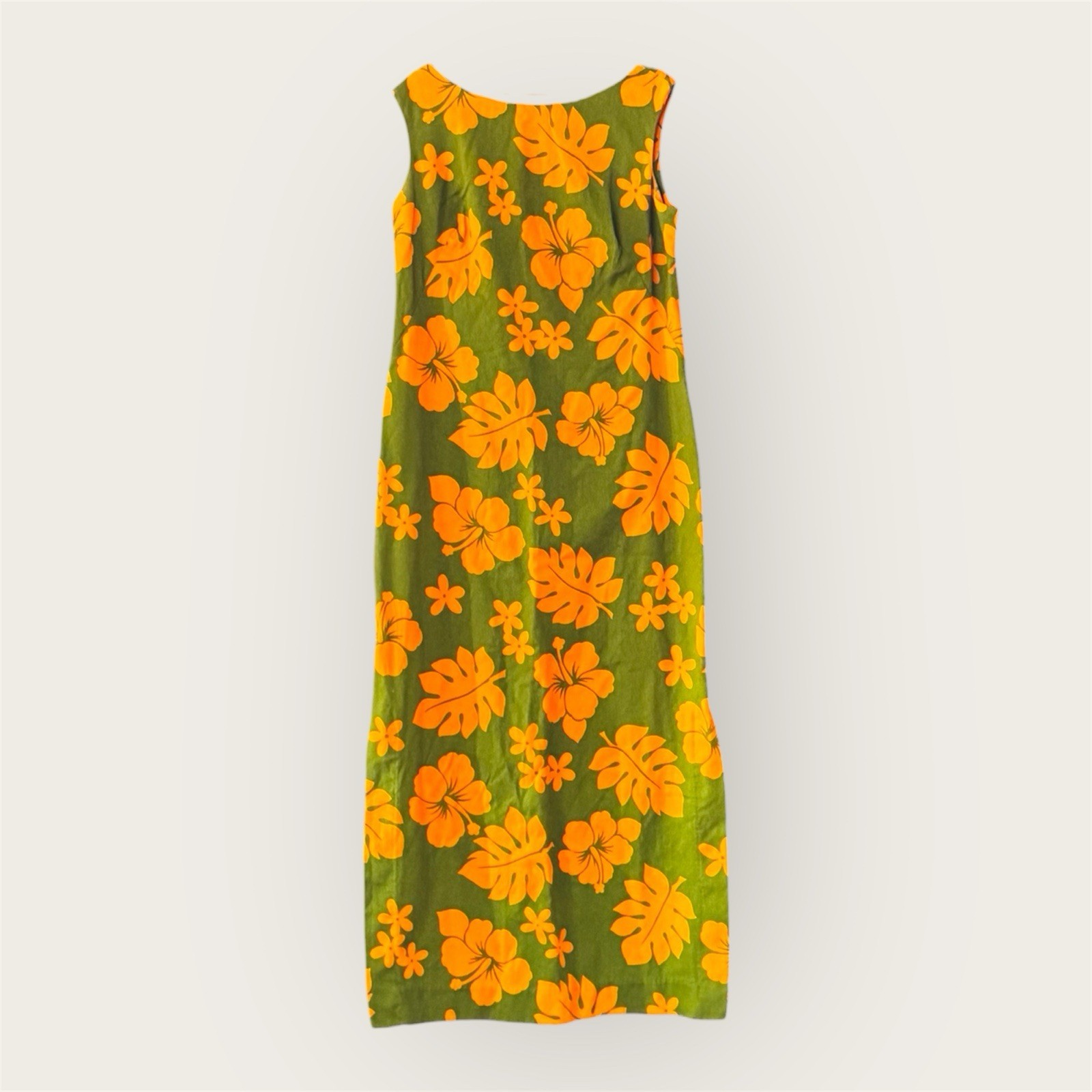Hukilau Fashions Vintage Hawaiian Dress Hibiscus Print Small