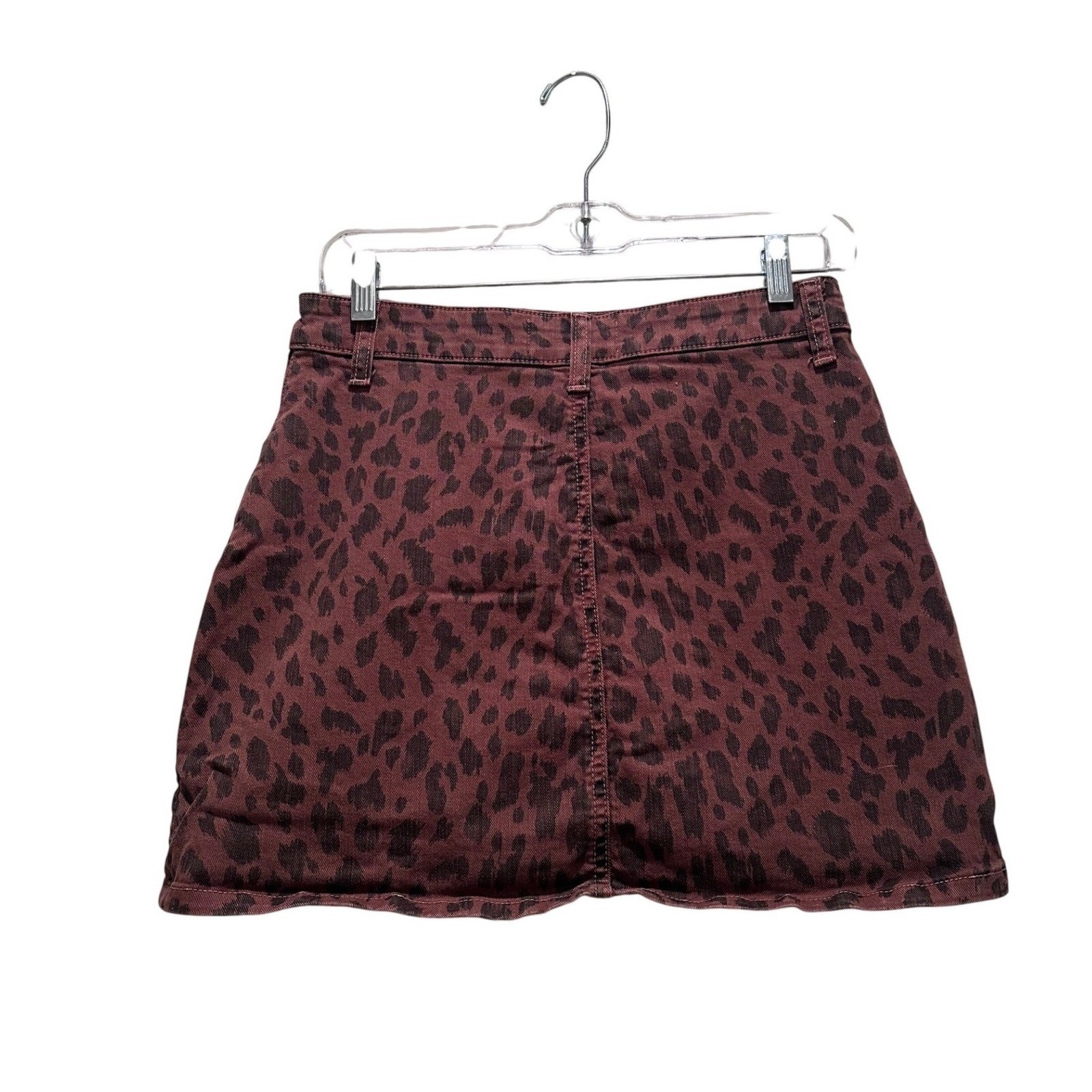 Reformation Cher Leopard Print Mini Denim Skirt Size 27 Grunge Summer Casual