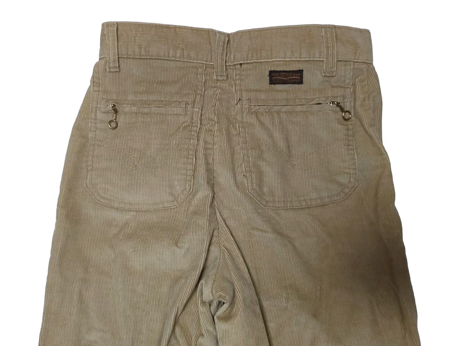 Vintage Levi’s Corduroy Pants Talon Beige 42 Zipper 25×29