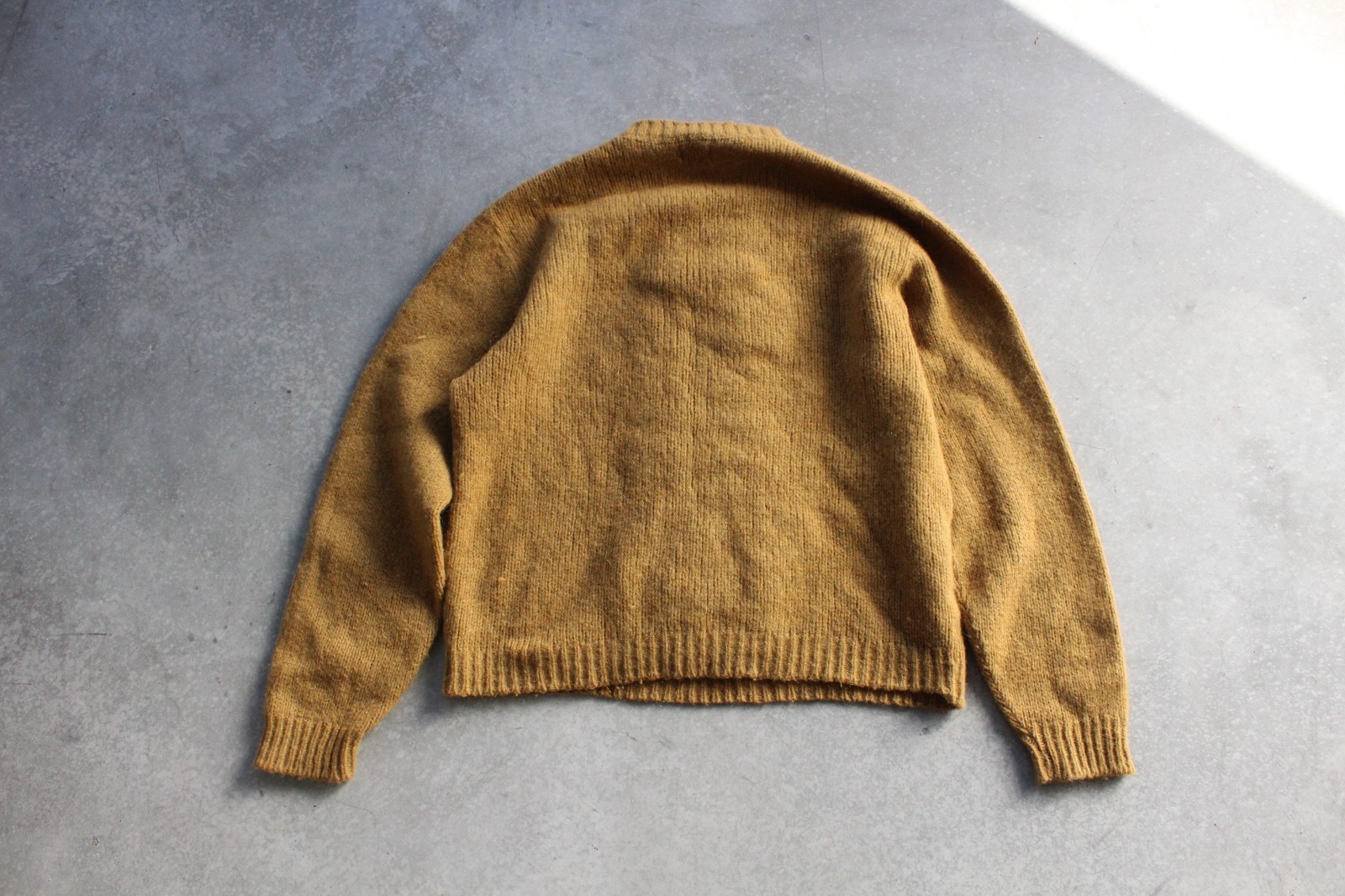 Vintgage 1950s Mcgregor Pub Shetlandwool mustard yellow knit sweater mens sz L