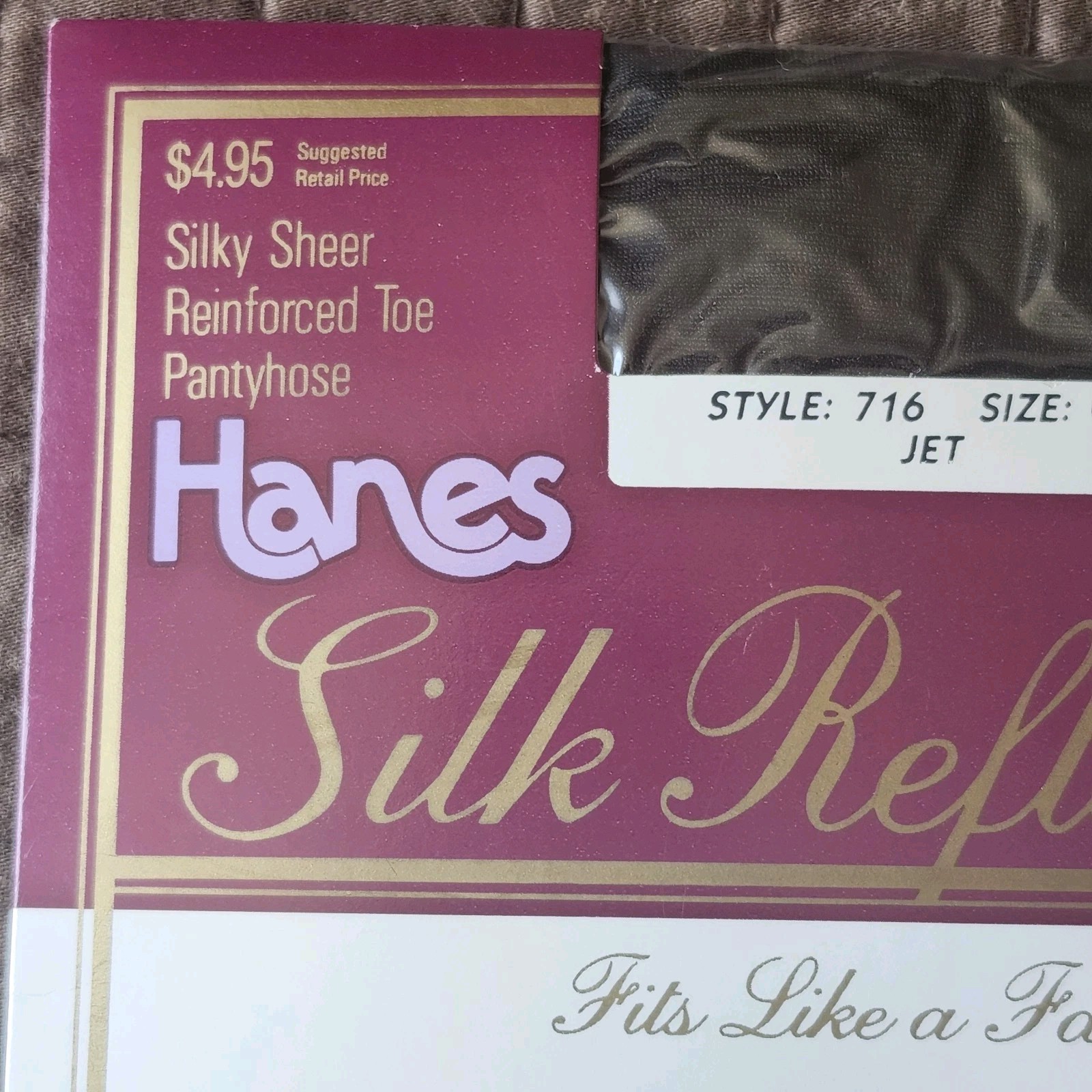 Vtg. Hanes Silk Reflections Pantyhose Silky Sheer Style 716 Reinforced Toe Sz CD