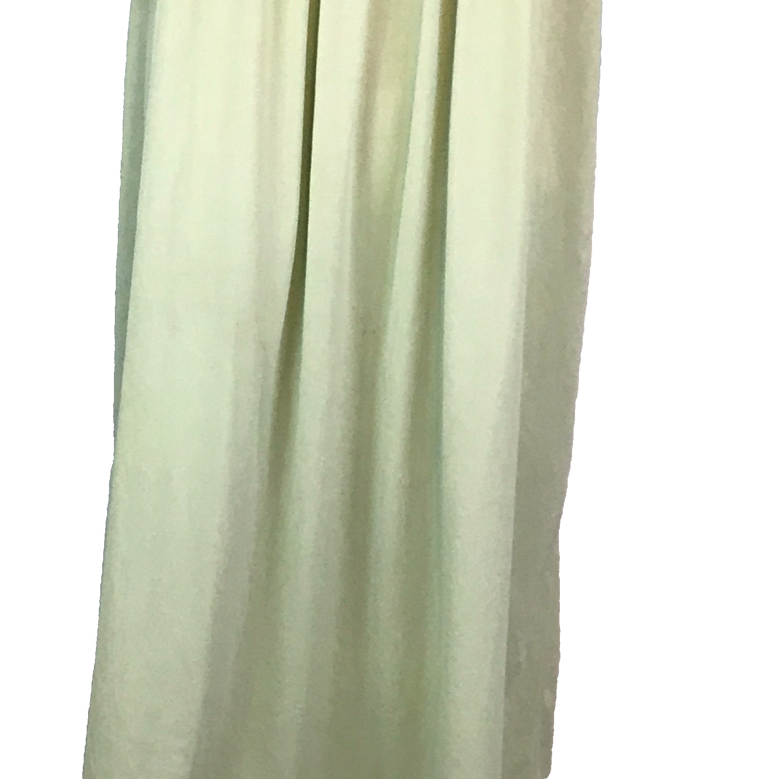Cira Vintage Light Green Cream Lace Long Nightgown, Short Sleeves V-Neck 38 Bust